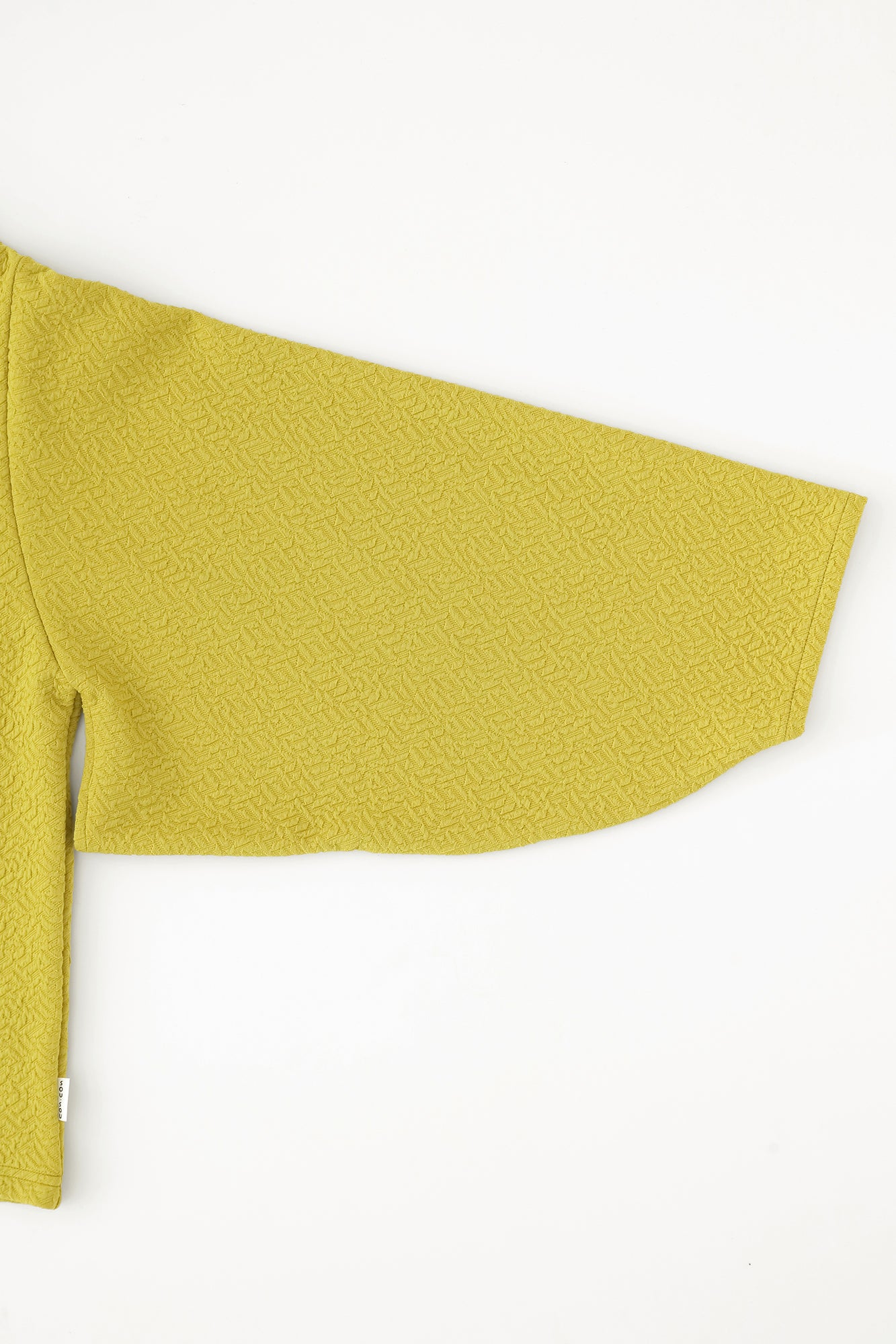 雙層緹花 和服領上衣 白息/金黃色