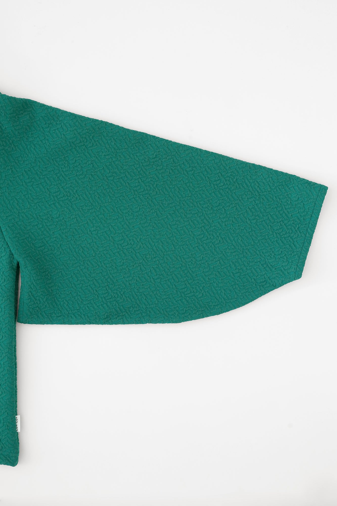 Dual-layered Jacquard Kimono Collar Top Shiraiki / Peacock Green