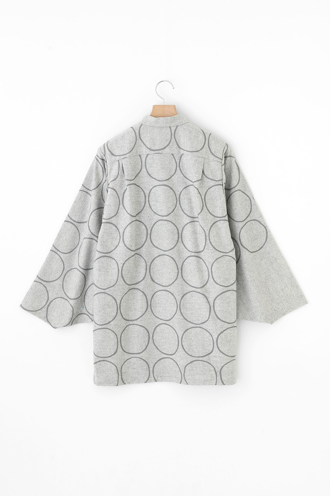 Tweed Naginata Sleeve Long Shirt / Circles and Blank Light Grey