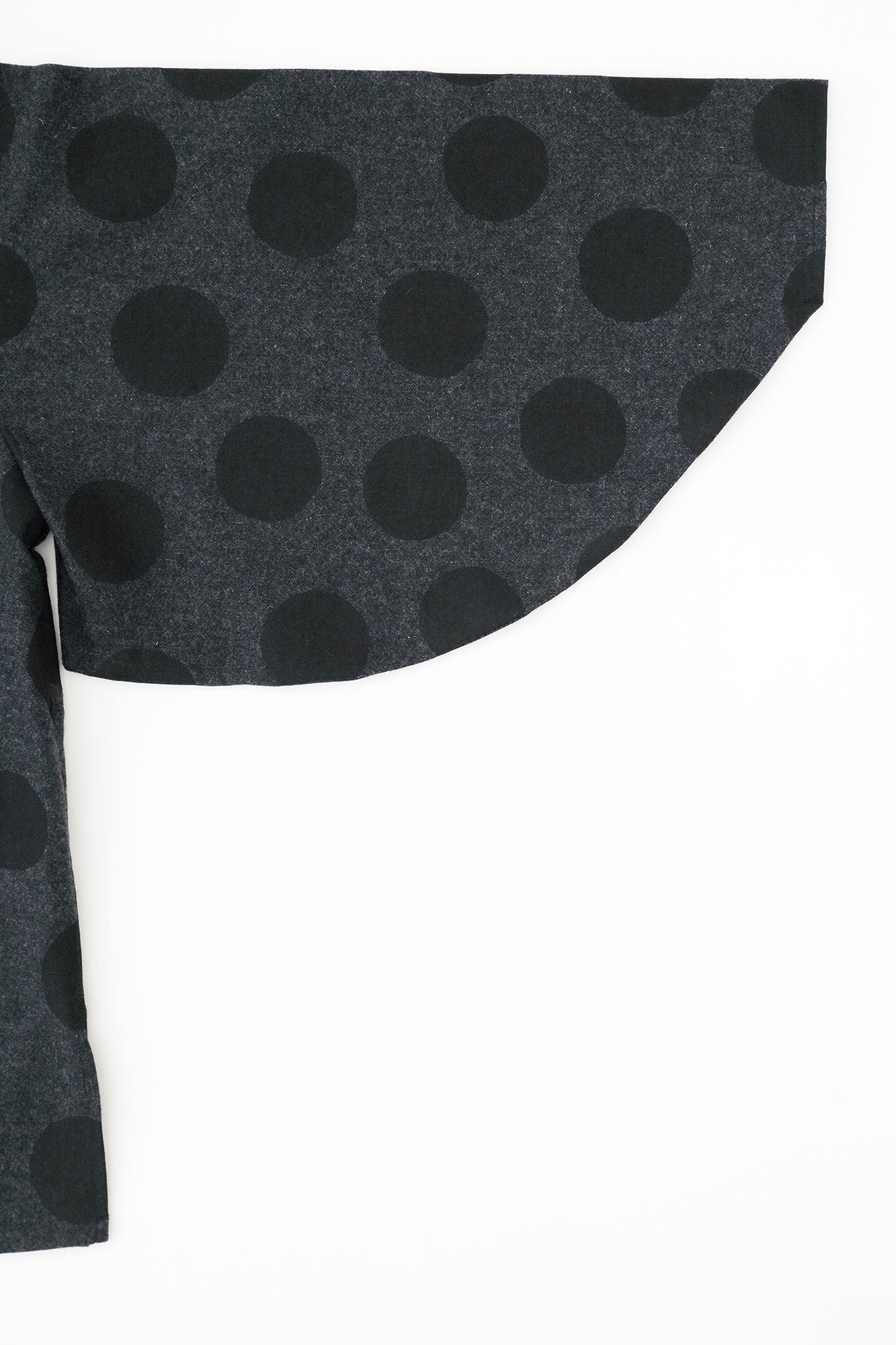 Tweed Naginata Sleeve Long Shirt / Polka Dots and Blank Bluish Grey