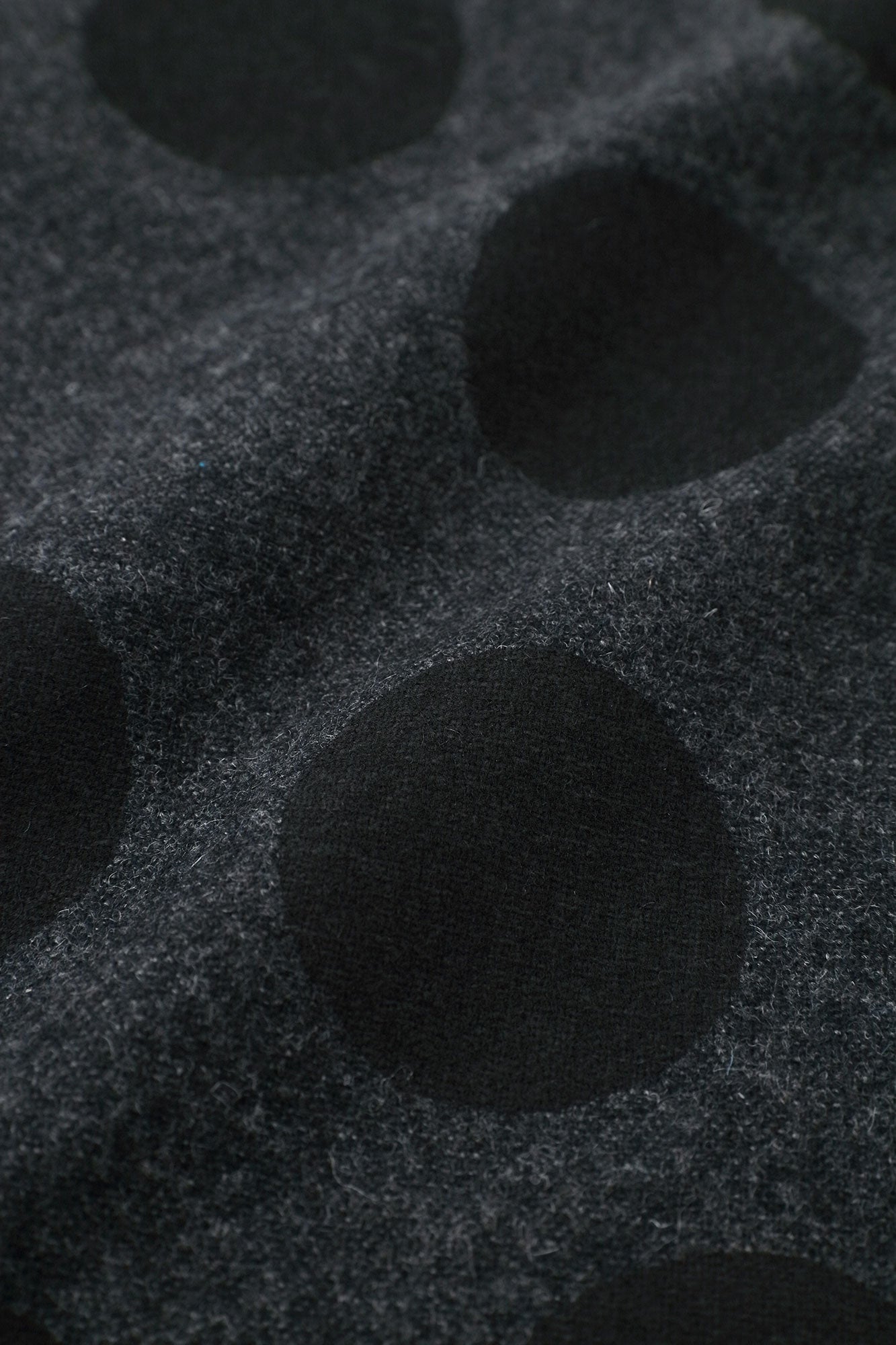 Tweed Naginata Sleeve Long Shirt / Polka Dots and Blank Bluish Grey