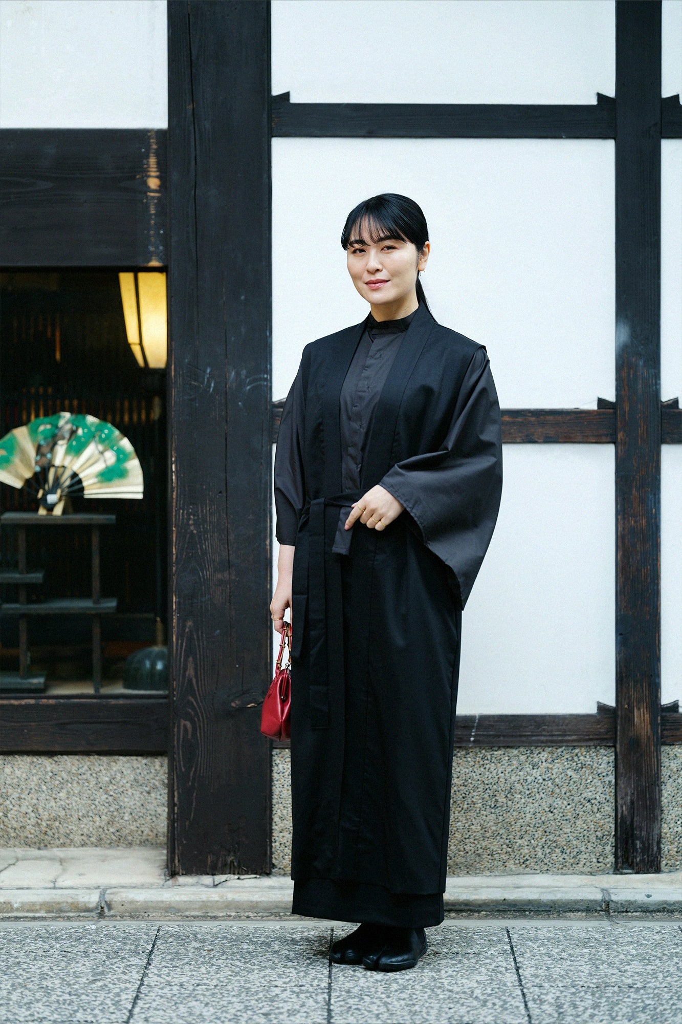 200双ブロード 円領(えんりょう)/濡羽色(ぬればいろ)