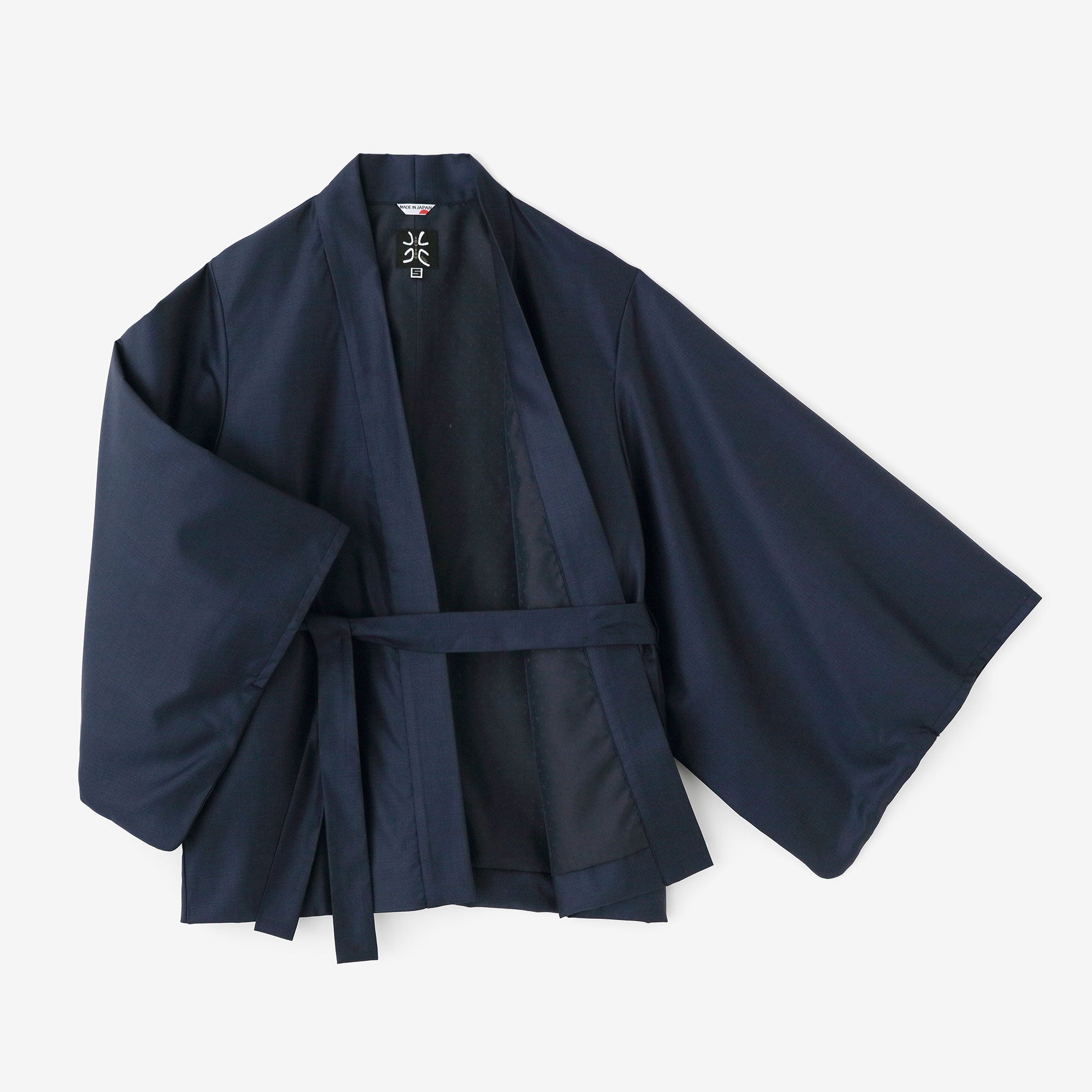 42雙線 梳毛 短羽織外套 附襯裡/黑色