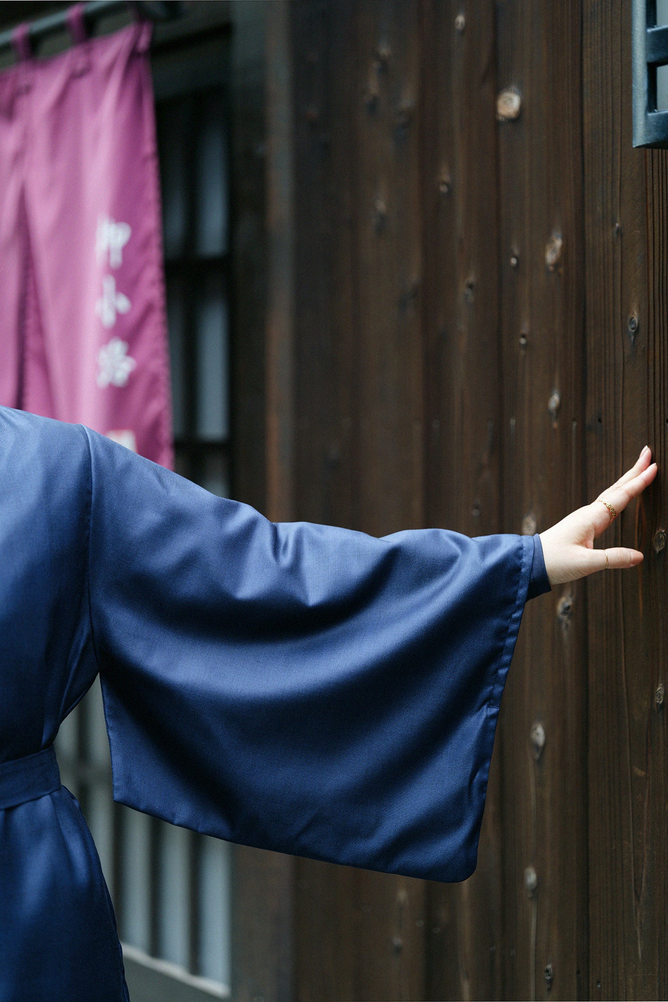 42雙線 梳毛 短羽織外套 附襯裡/黑色