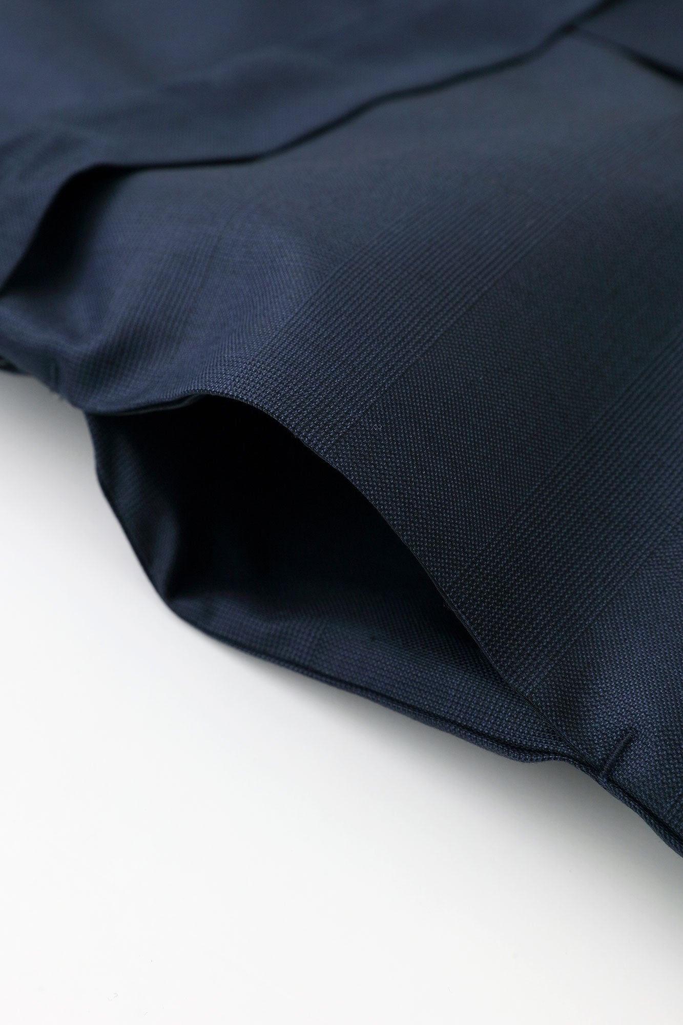 シルクウール 格子織(こうしおり) 短羽織(たんばおり) 袷(あわせ)/濃紺(のうこん)