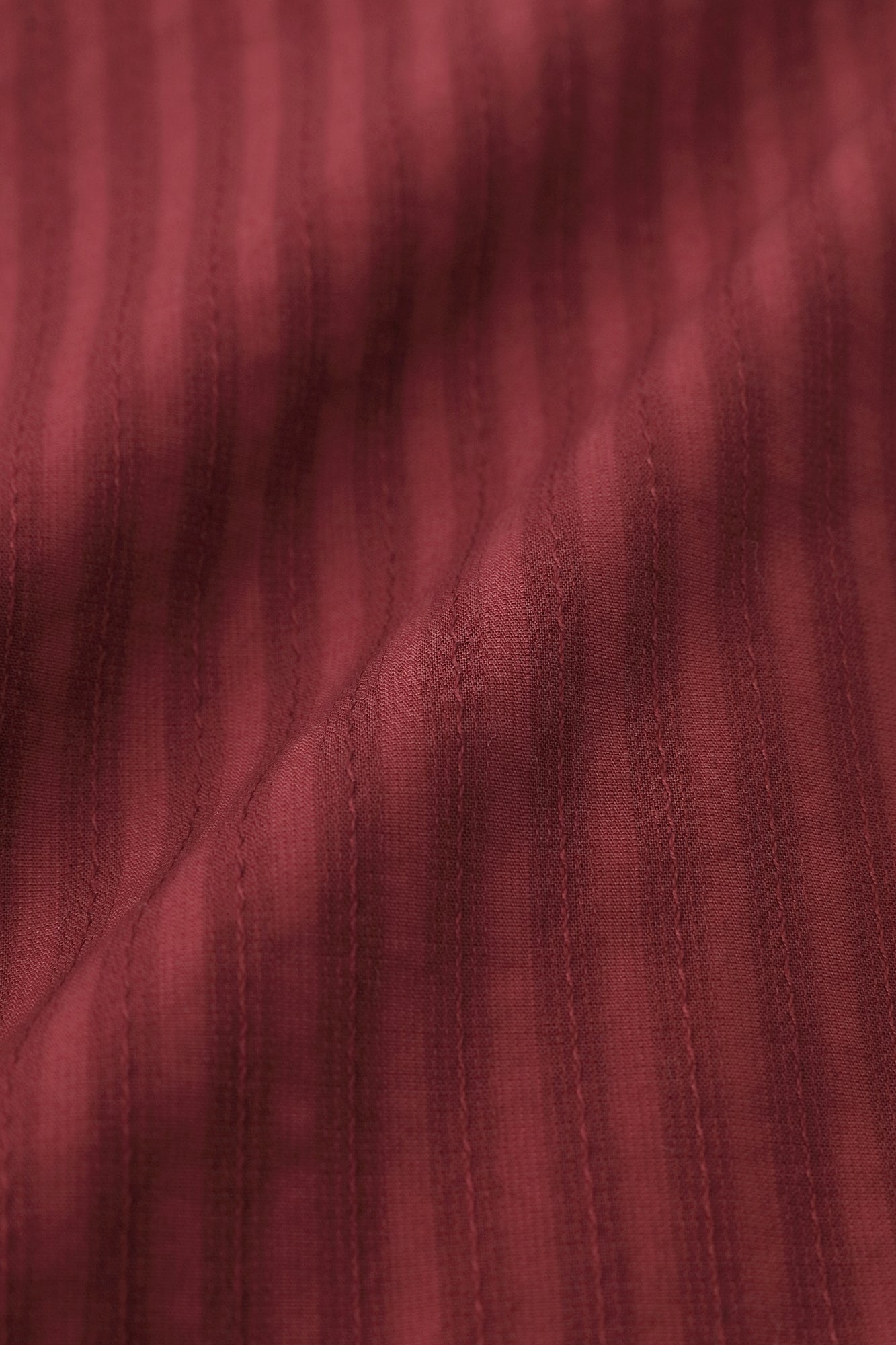 絡み織(からみおり) 円領長襯衣(えんりょうながしんい)/臙脂色(えんじいろ)