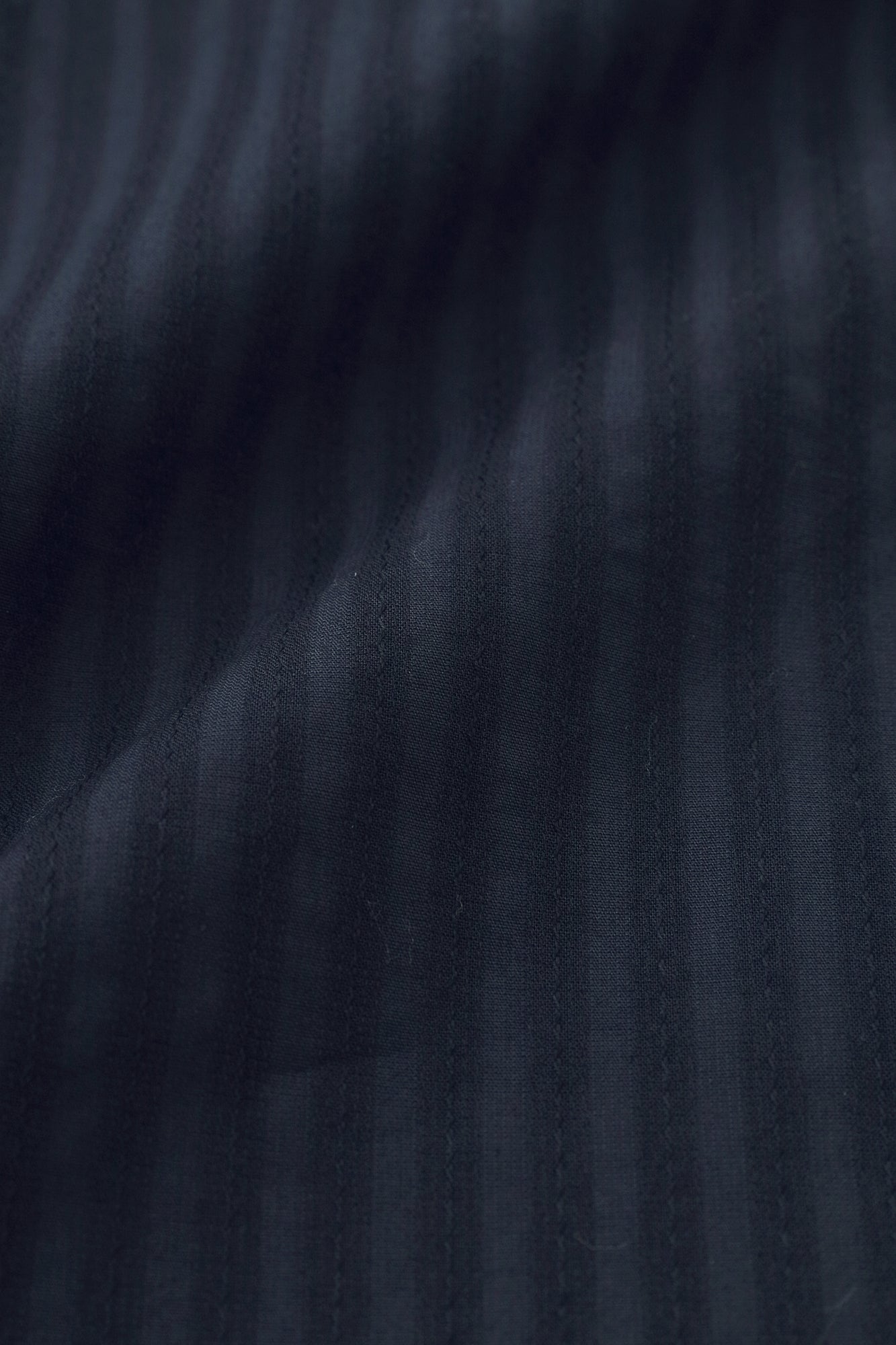 紗羅編織 圓領長襯衣/深藍色