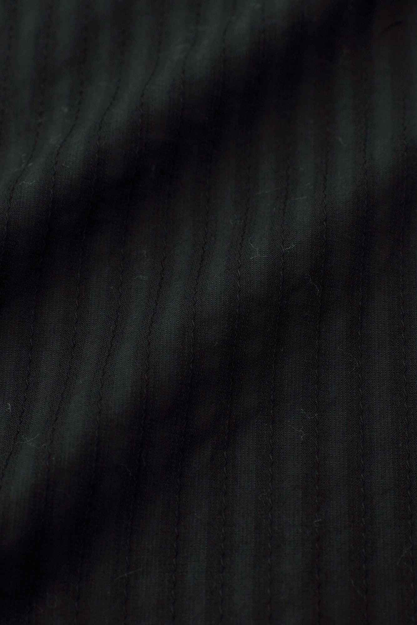 紗羅編織 圓領長襯衣/黑色