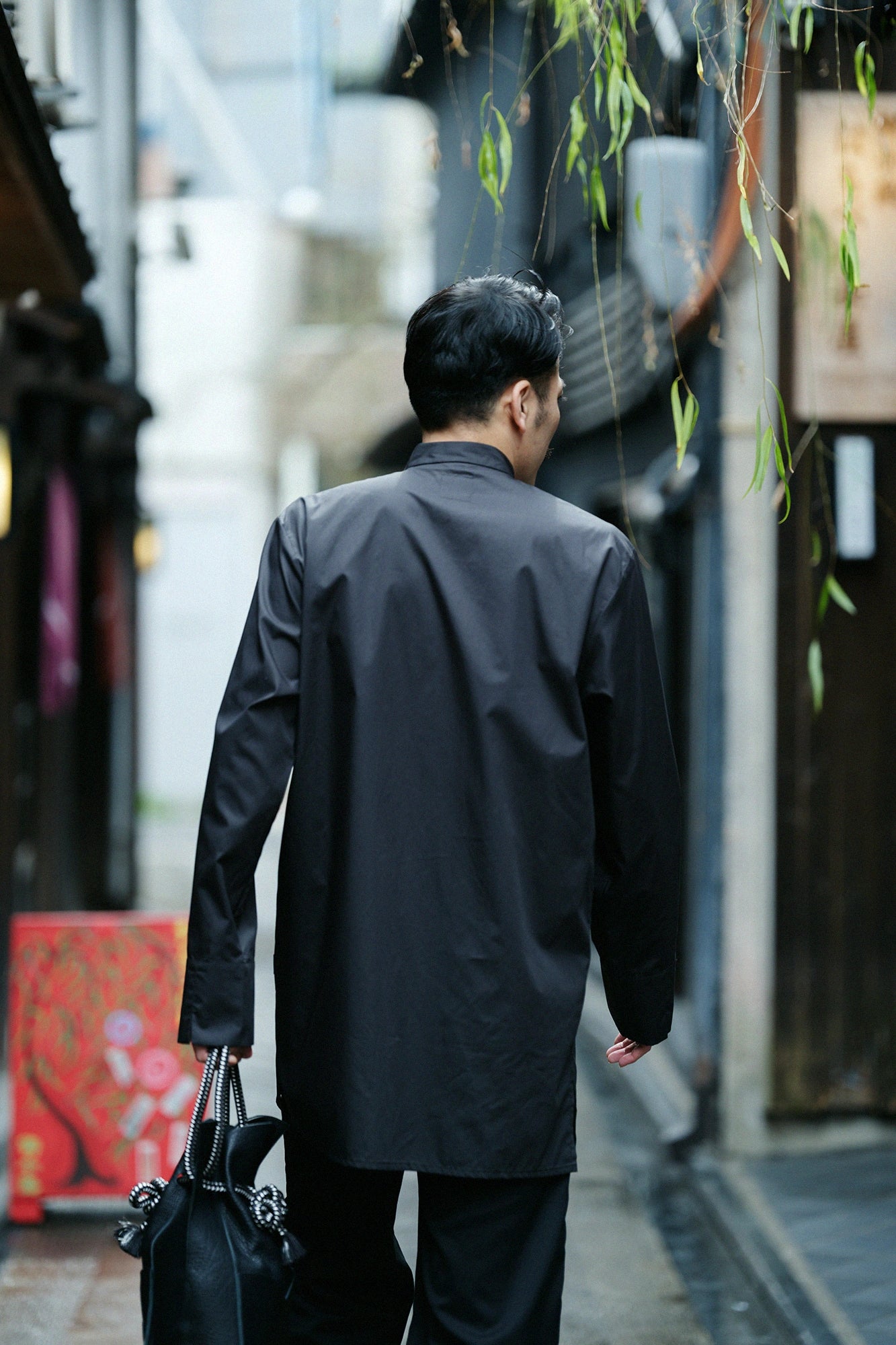 200-fach geflochtenes Rundhals-Langarmshirt (Enryō Nagashin'i) / Nurebairo (Nassfeder-Farbe)