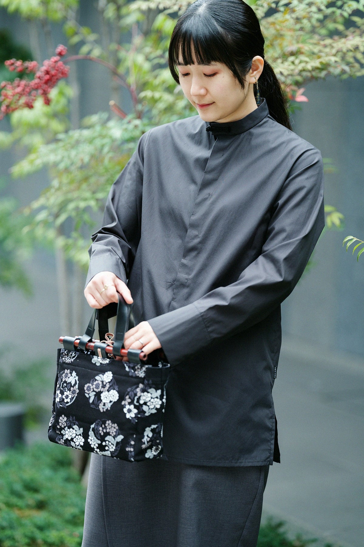 200-fach geflochtenes Rundhals-Langarmshirt (Enryō Nagashin'i) / Nurebairo (Nassfeder-Farbe)