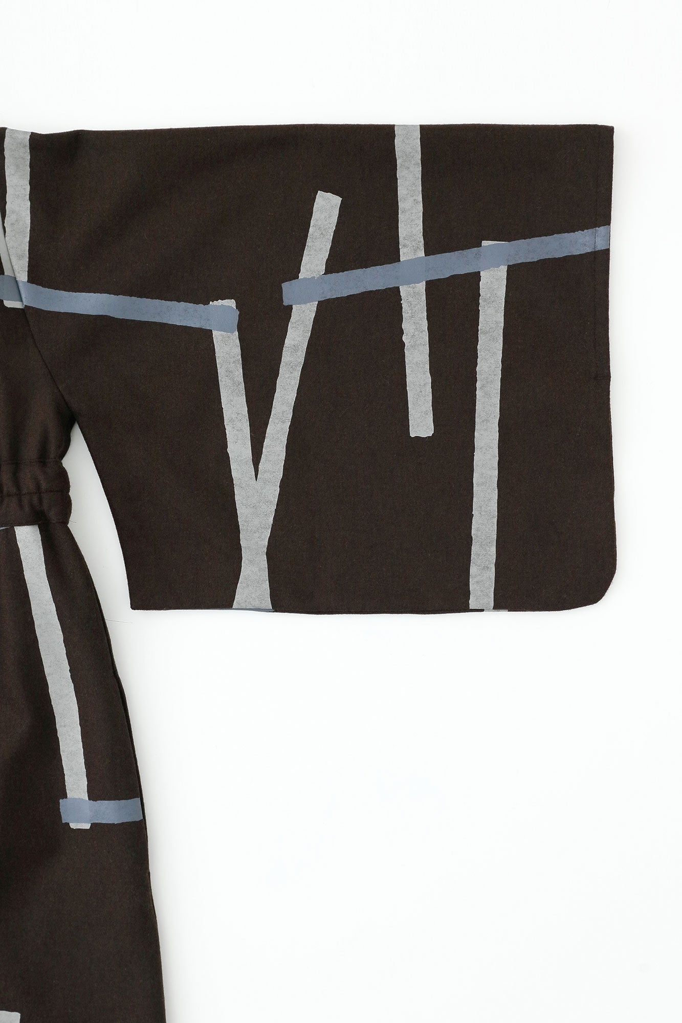 羊毛法蘭絨 和服型洋裝/鳶 赤墨色