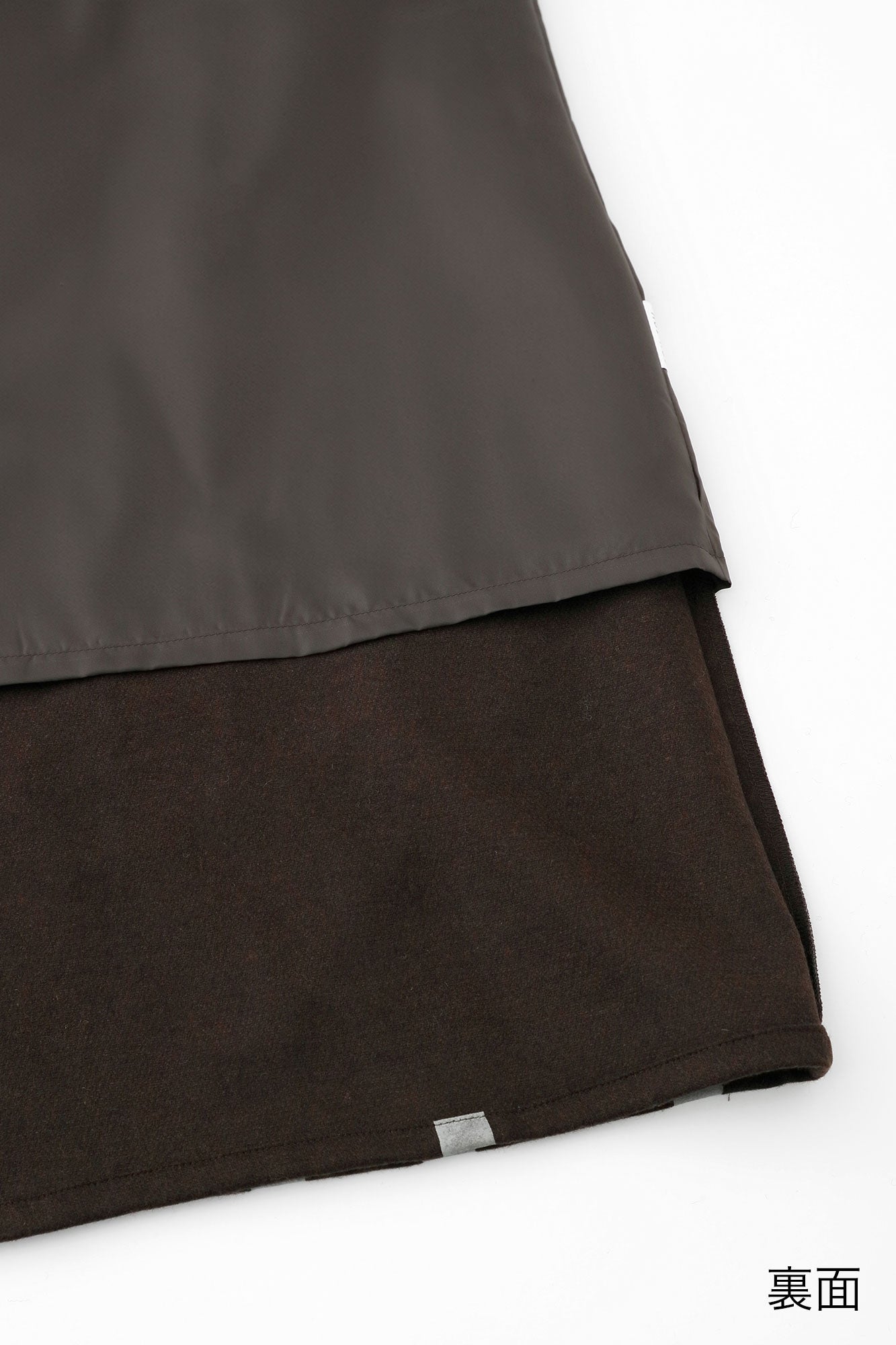 羊毛法蘭絨 和服型洋裝/鳶 赤墨色