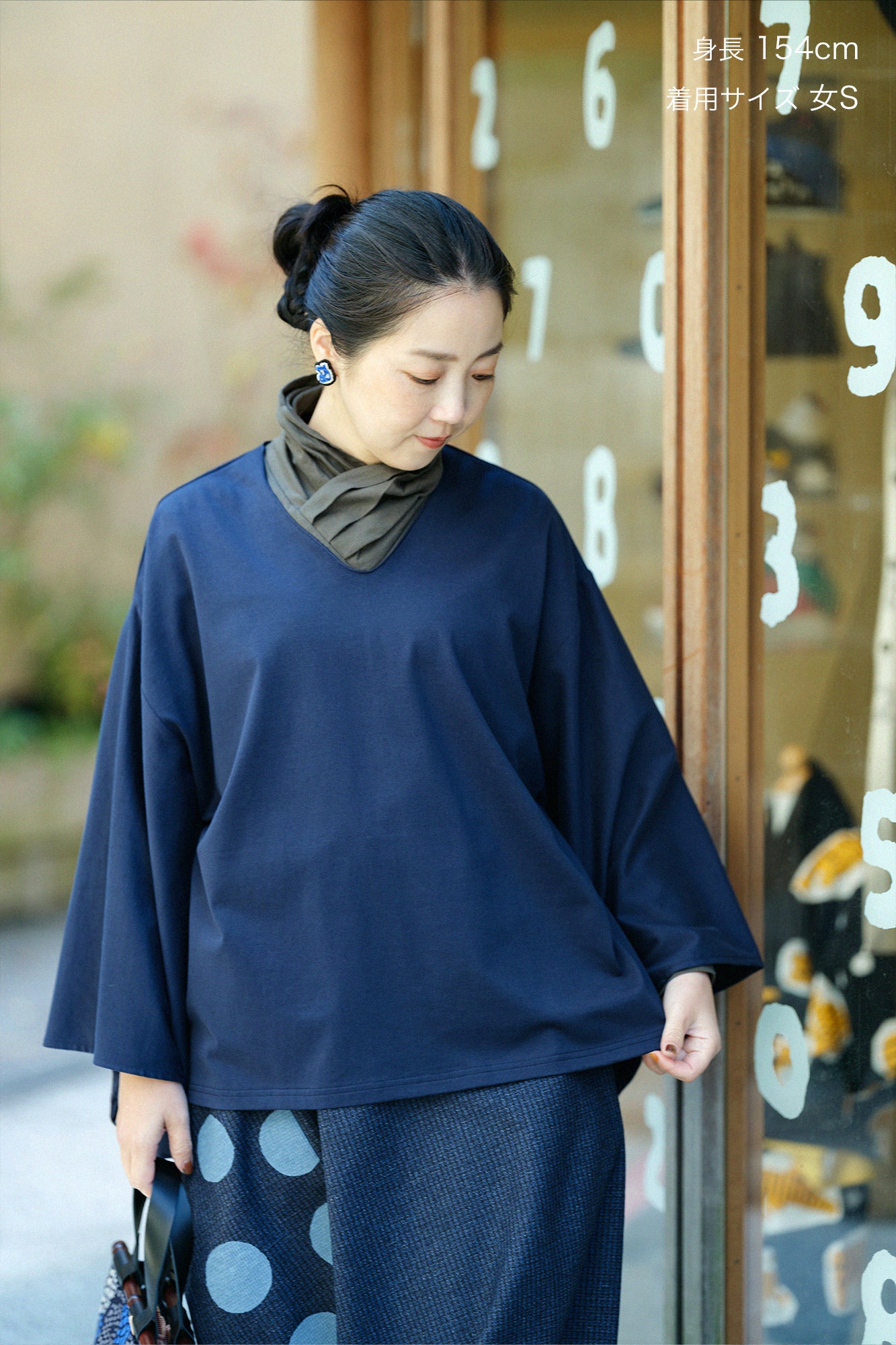 60双天竺 小袖ジバン/留紺(とめこん)