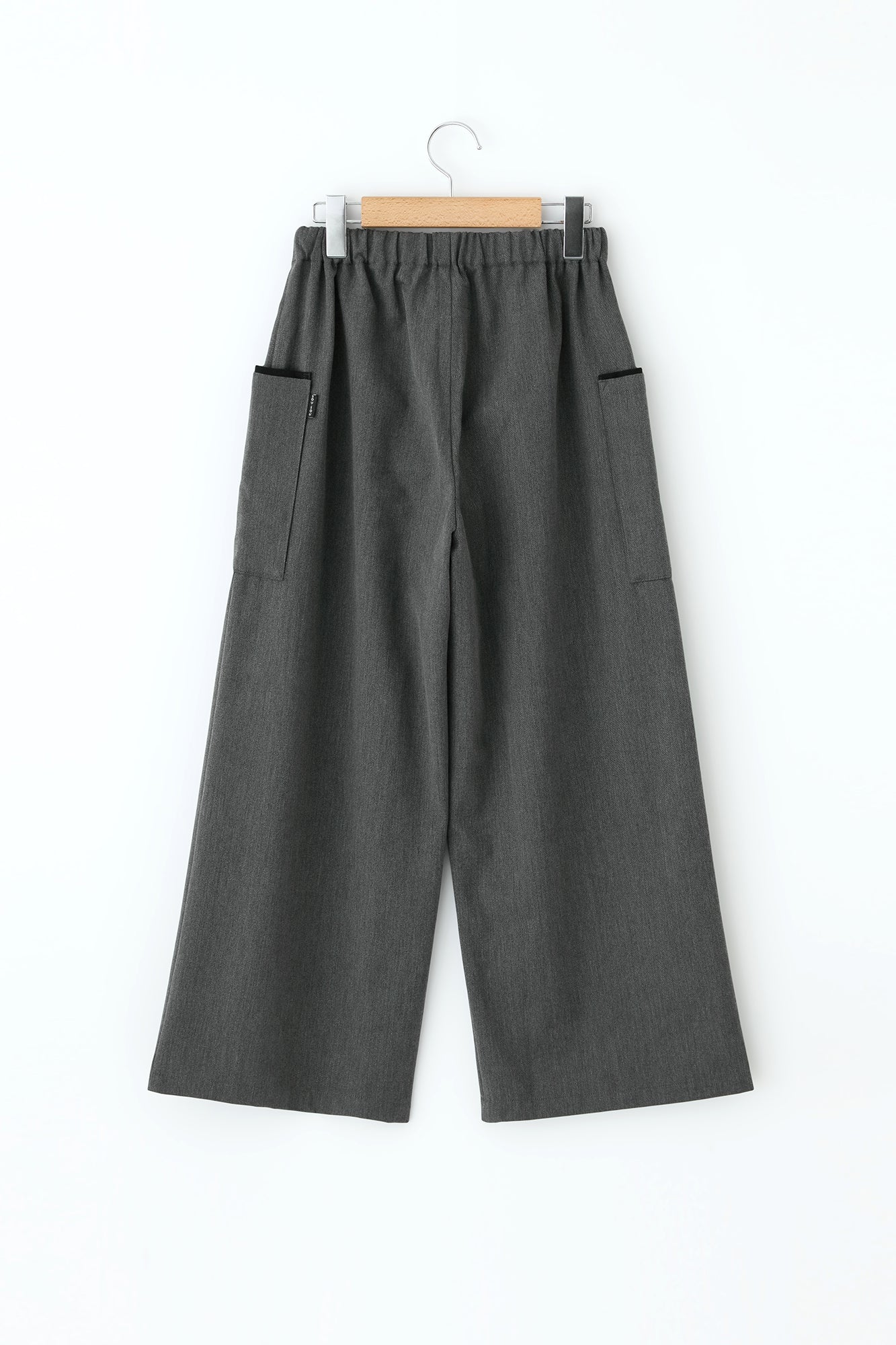 Cotton-wool Twill Weave Square Pockets Monpe Pants / Grey Ink