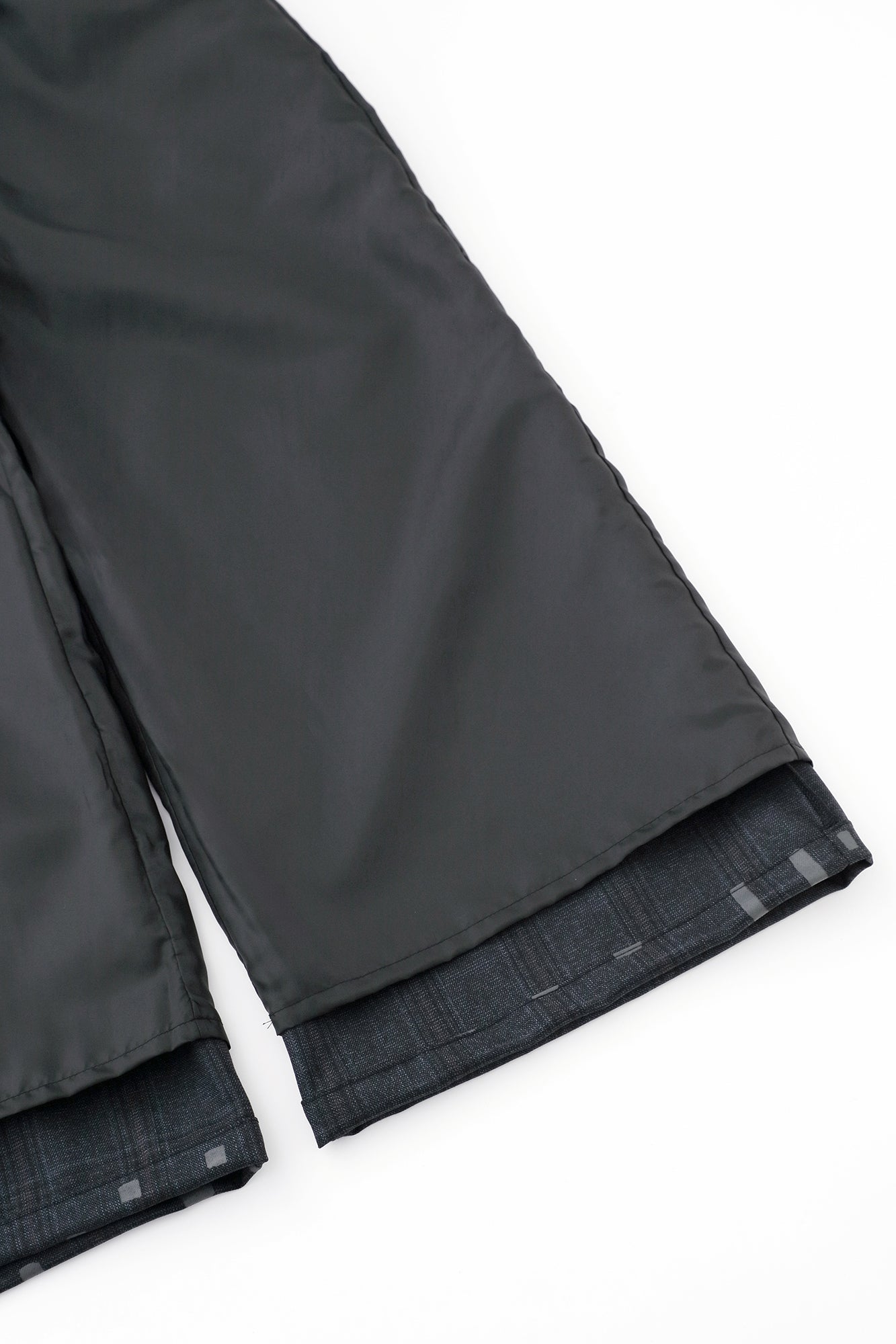 Combed Yarn Lattice Weave Square Pockets Monpe Pants / Window Dark Blue