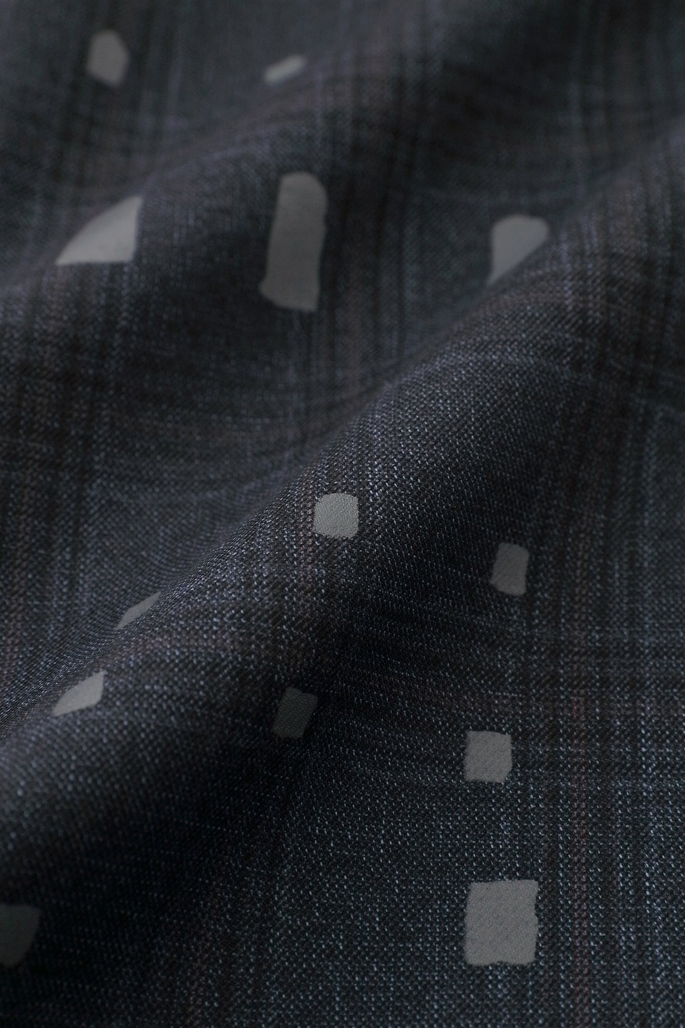 Combed Yarn Lattice Weave Square Pockets Monpe Pants / Window Dark Blue