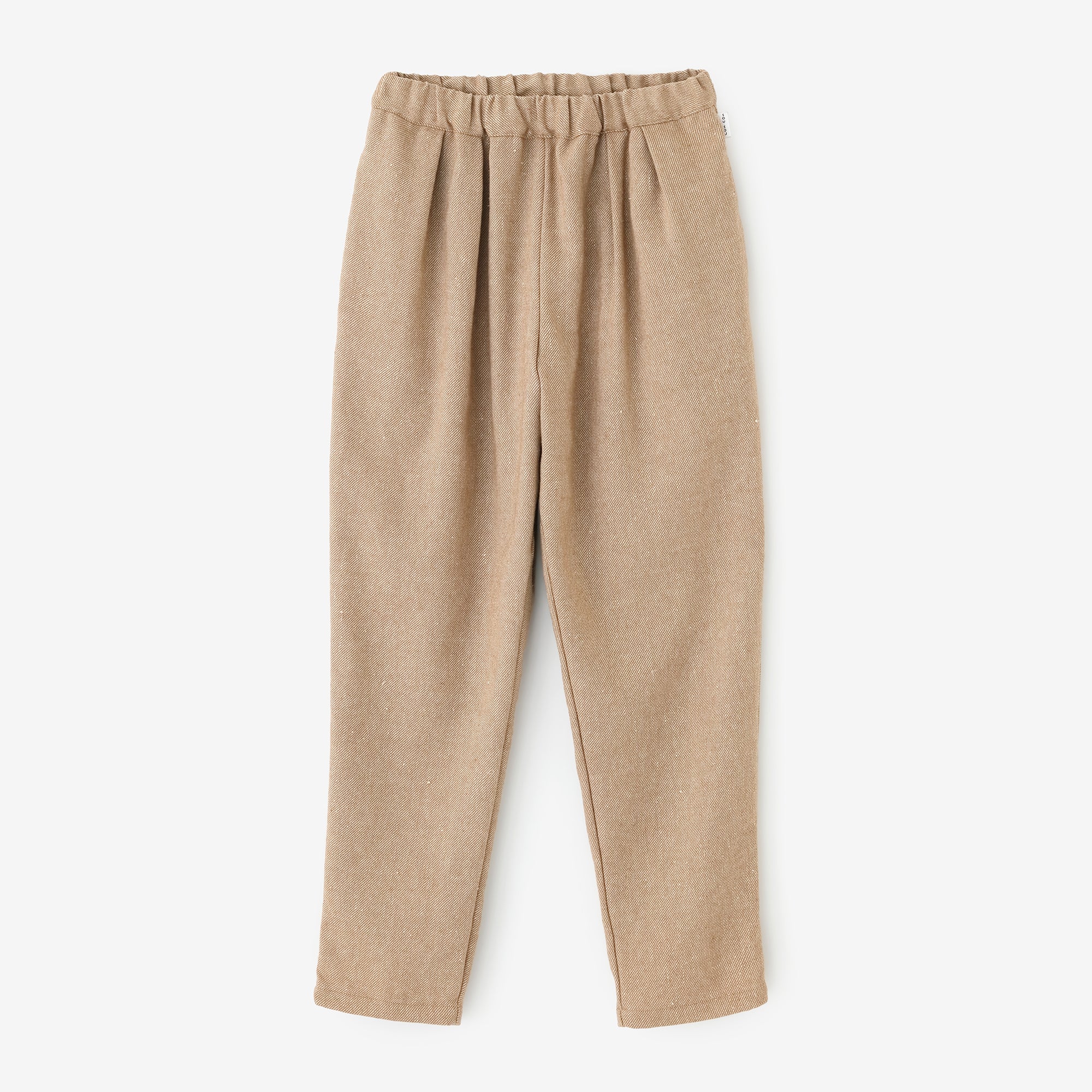 Linen, Silk and Wool Blend Nino Pleated Slim Monpe Pants / Reddish Brown Oak