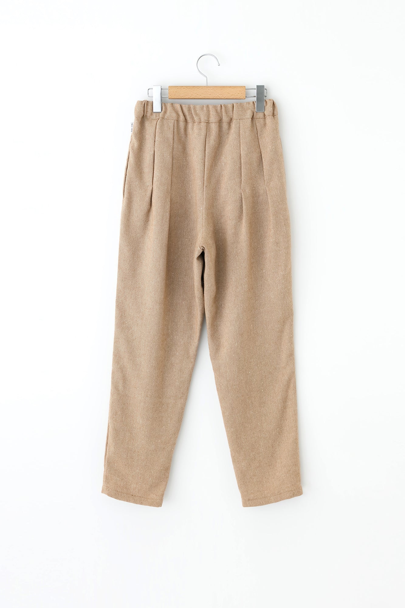 Linen, Silk and Wool Blend Nino Pleated Slim Monpe Pants / Reddish Brown Oak