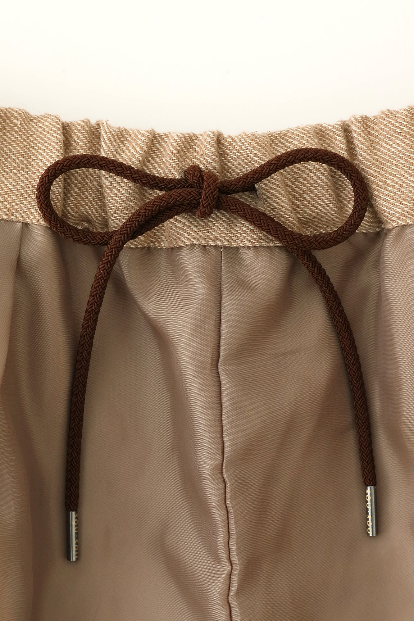 Linen, Silk and Wool Blend Nino Pleated Slim Monpe Pants / Reddish Brown Oak
