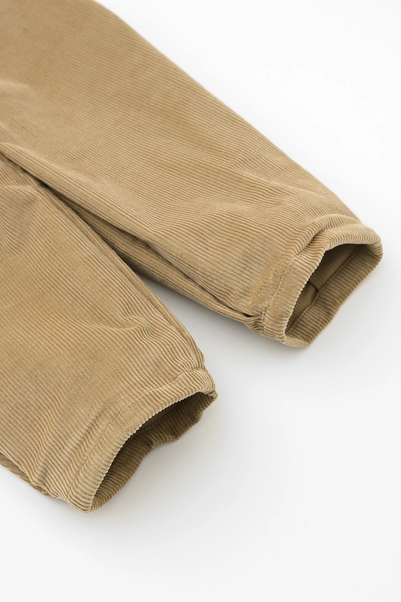 燈芯絨 畝 二褶 闊腿褲 蕾/榛果色