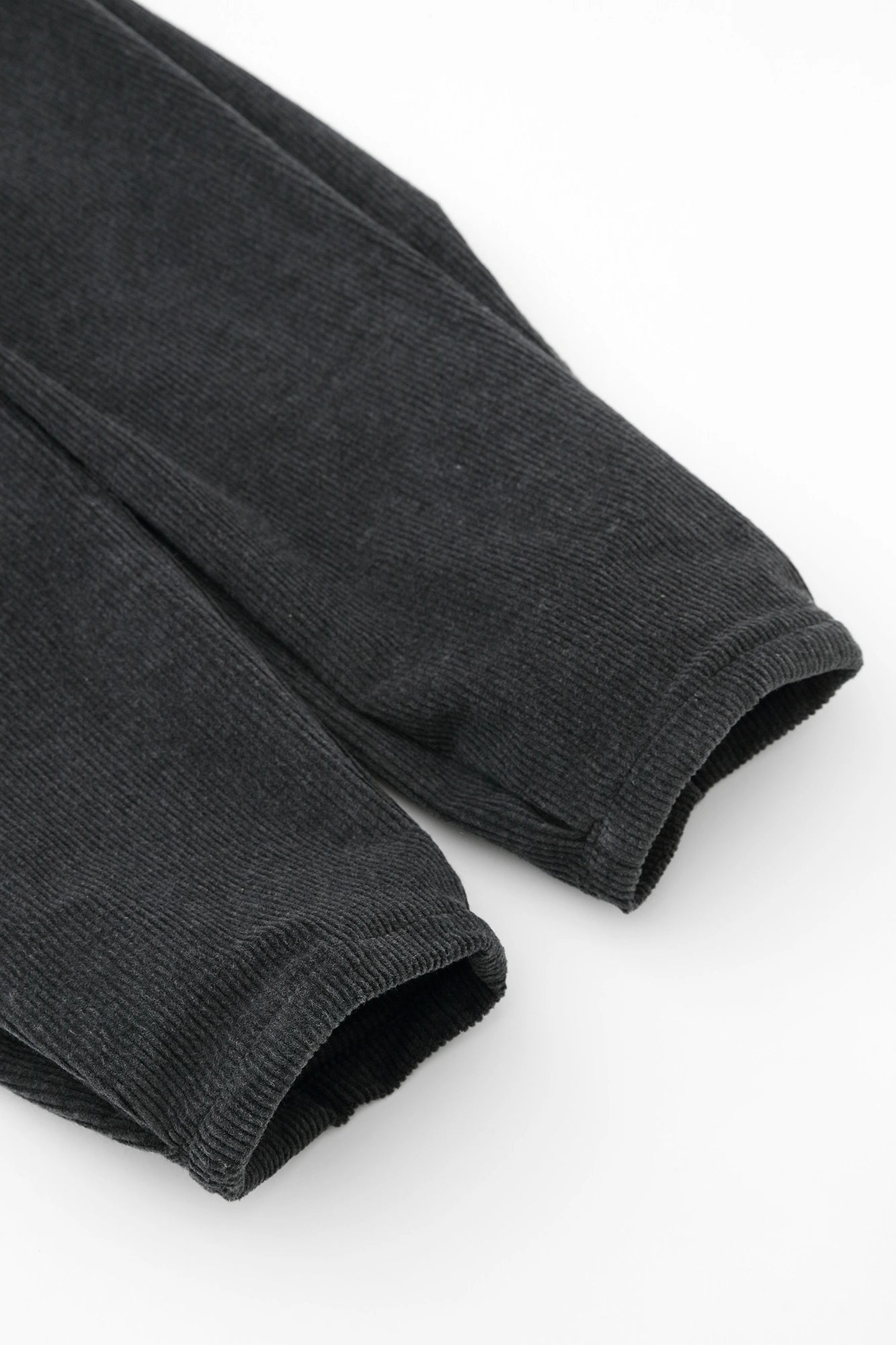 燈芯絨 畝 二褶 闊腿褲 蕾/灰墨色