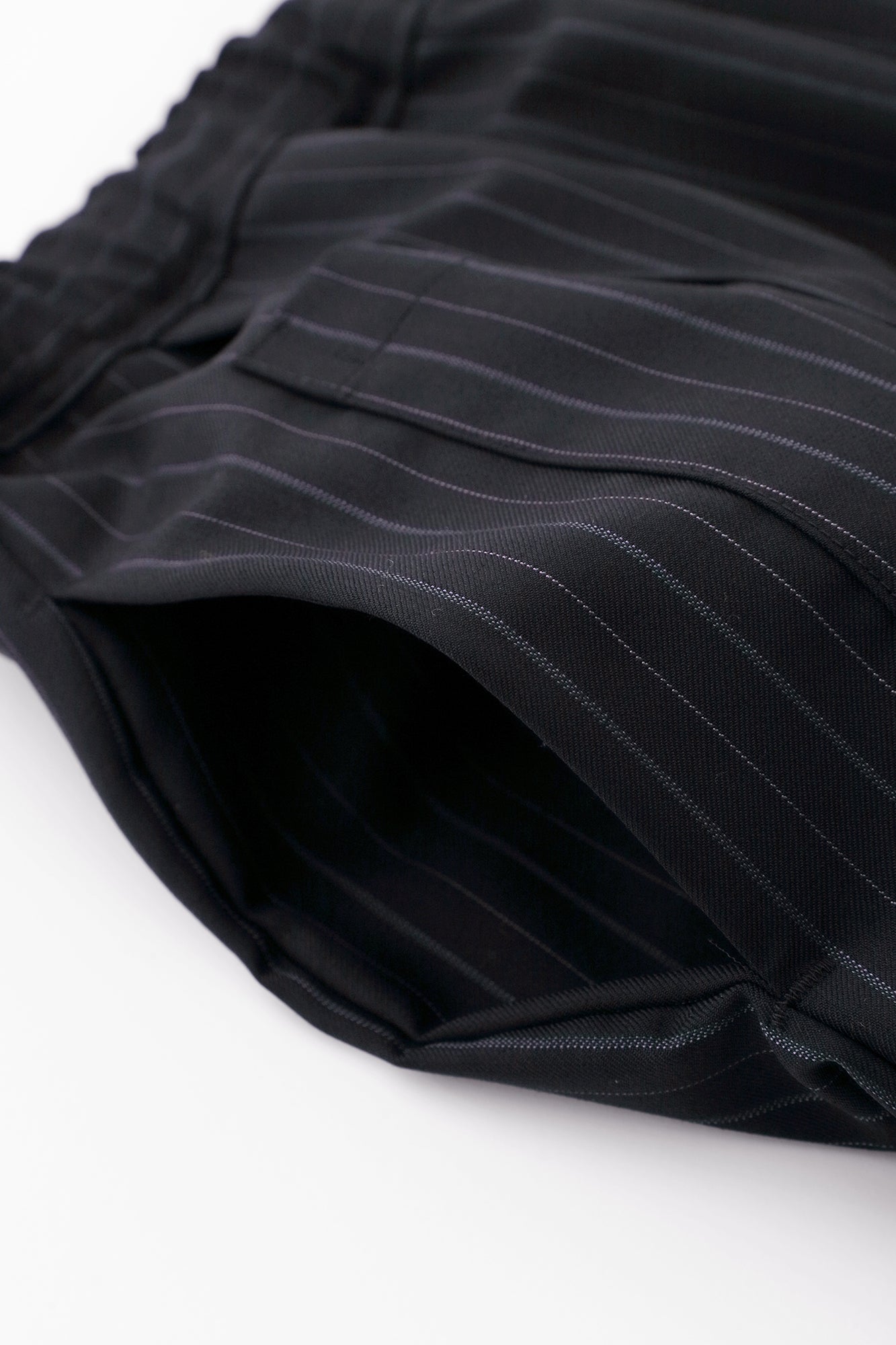 Combed Yarn Striped Wrap Hakama Pants / Dark Navy