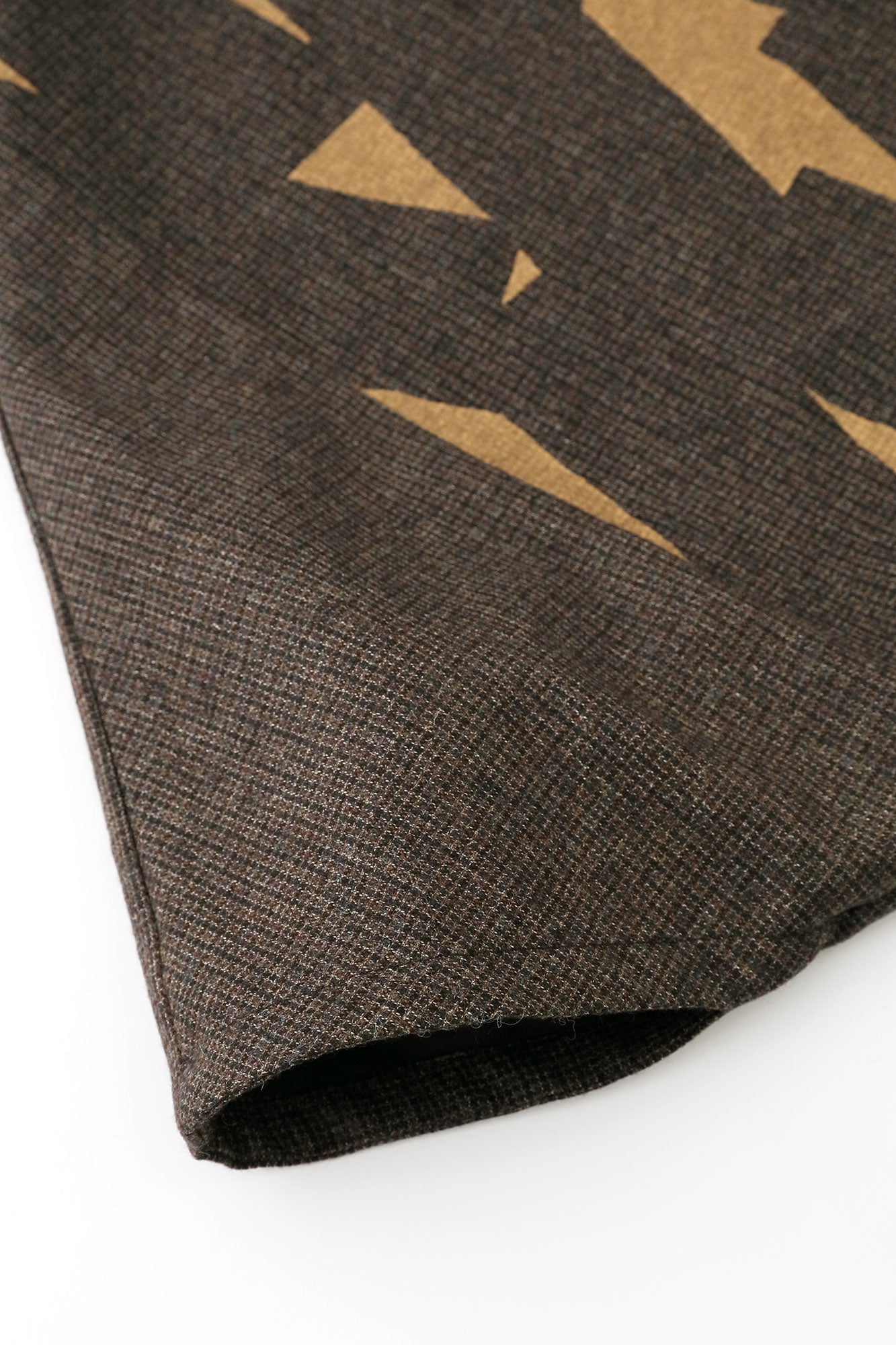 棉毛 格子織 富士(飛鼠褲)/煤竹色×閃電形