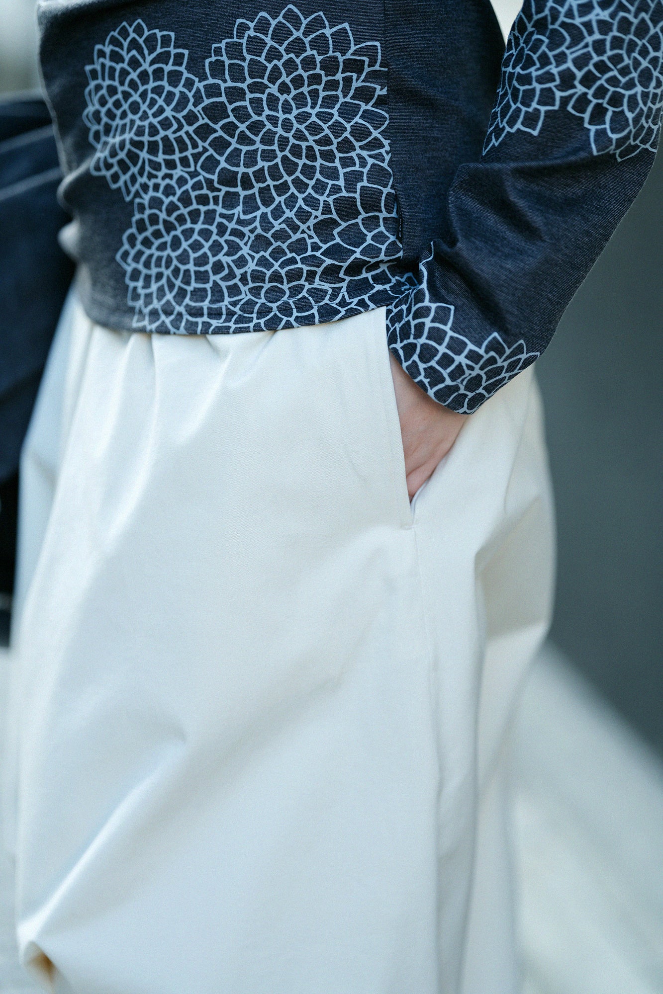 伸斜紋織富士(飛鼠褲)/鳥白色