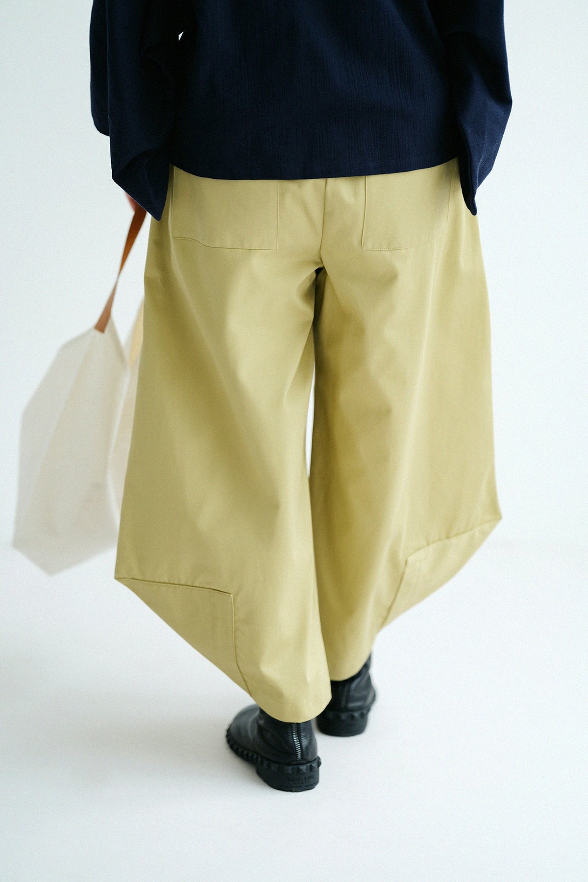 Chino Cloth Wide-legged Pants Odayaka/Straw Color