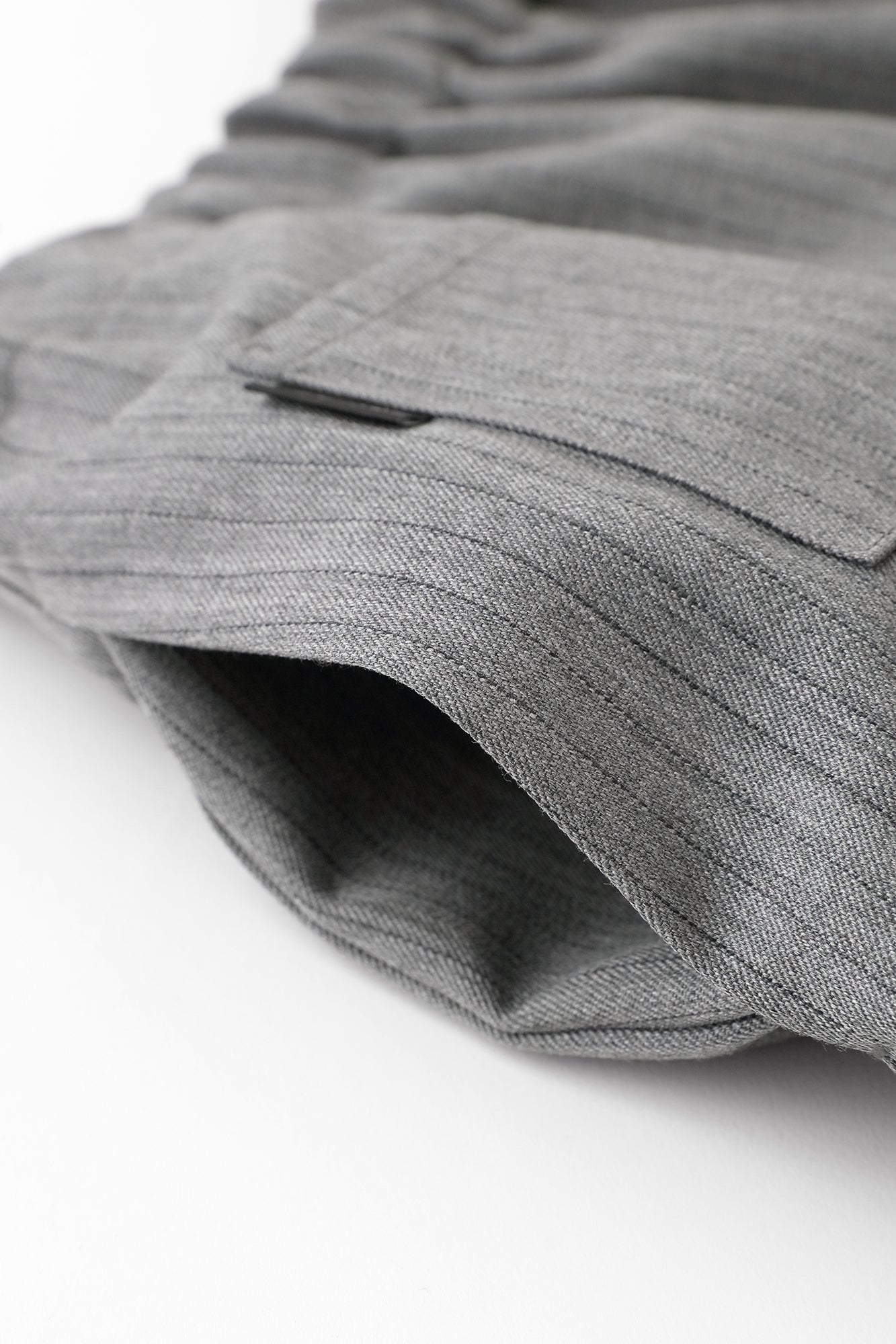 Combed Yarn Striped Wide-legged Pants / Heather Dark Grey