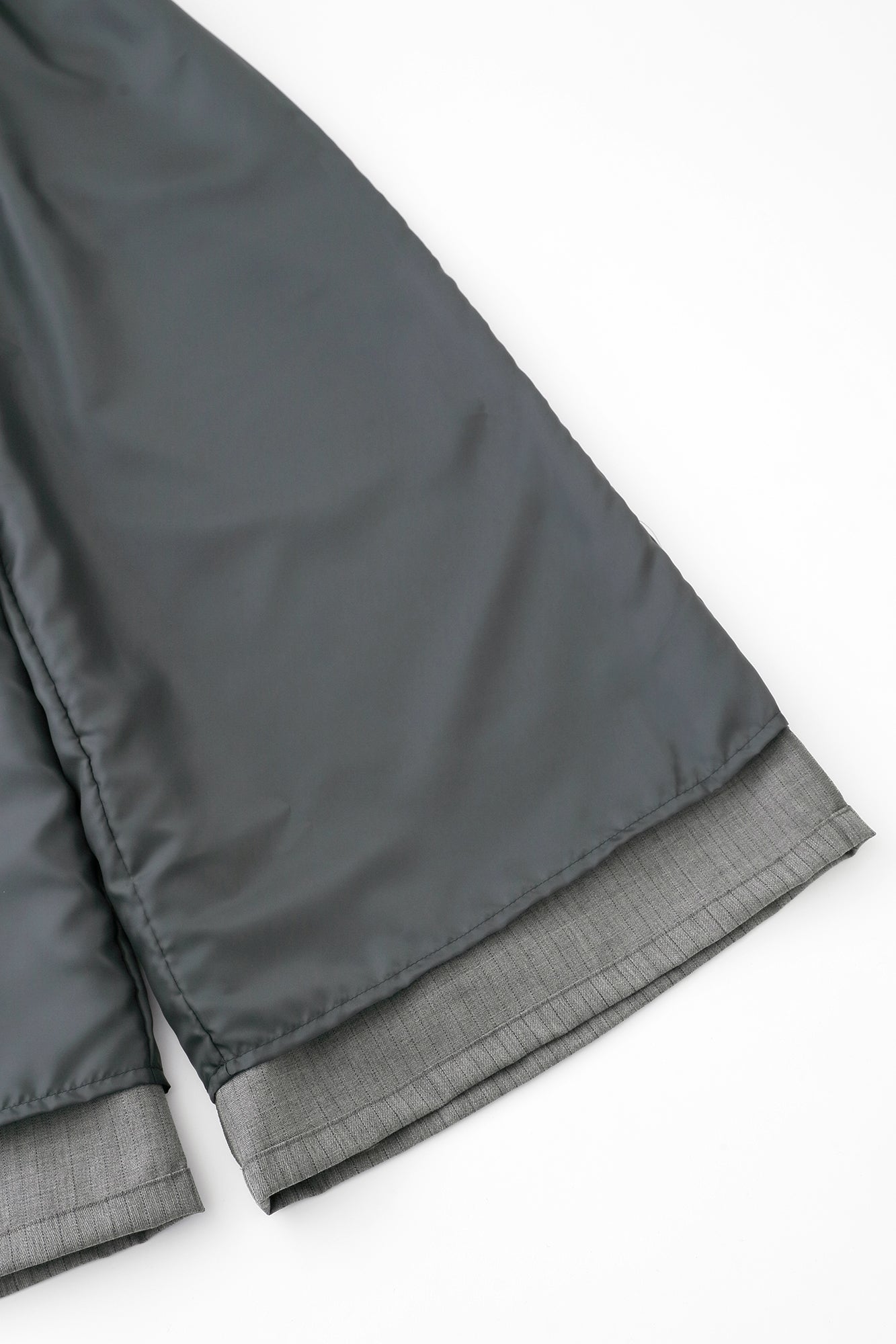 Combed Yarn Striped Wide-legged Pants / Heather Dark Grey