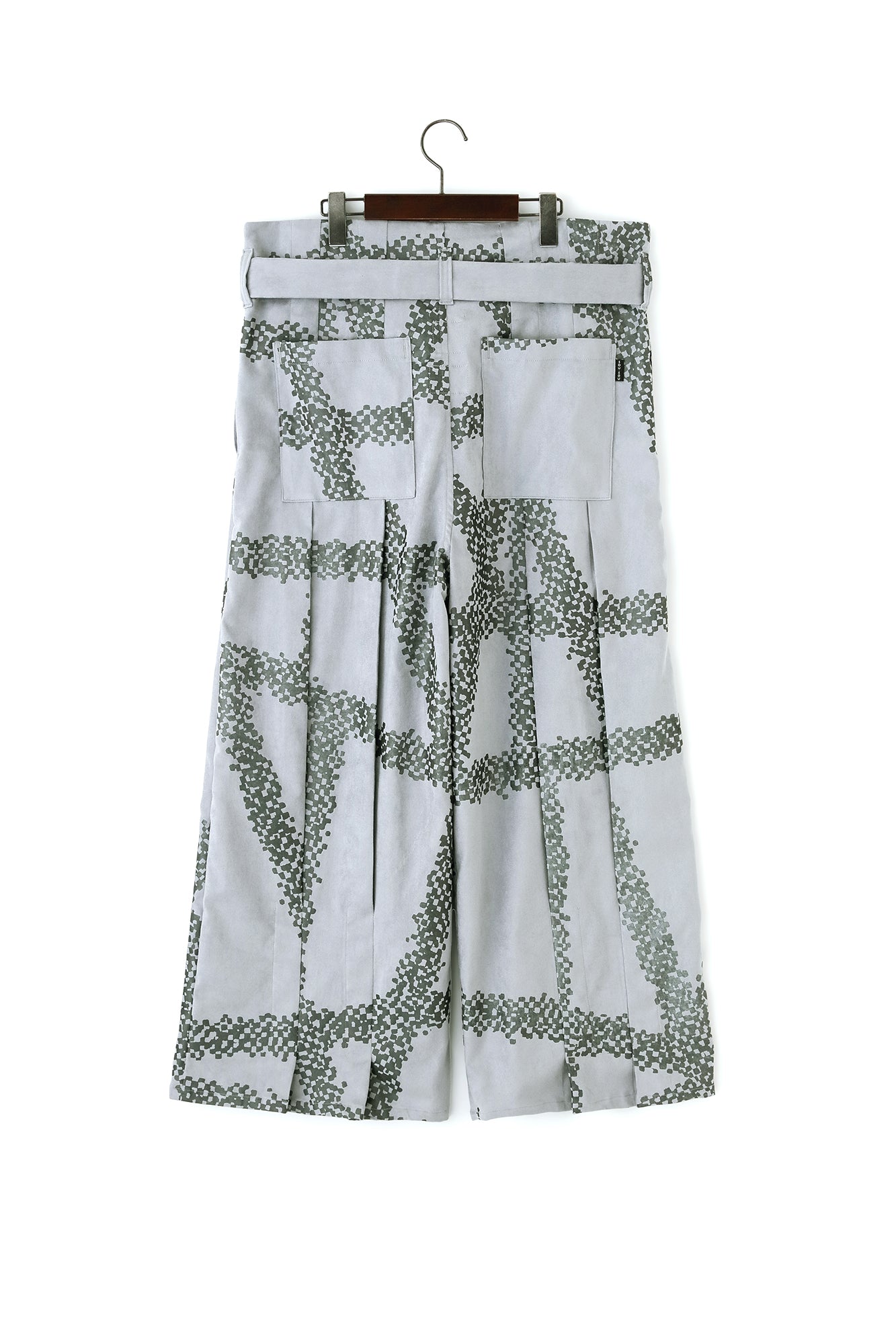 仿麂皮 袴形褲/五花大綁 銀灰色