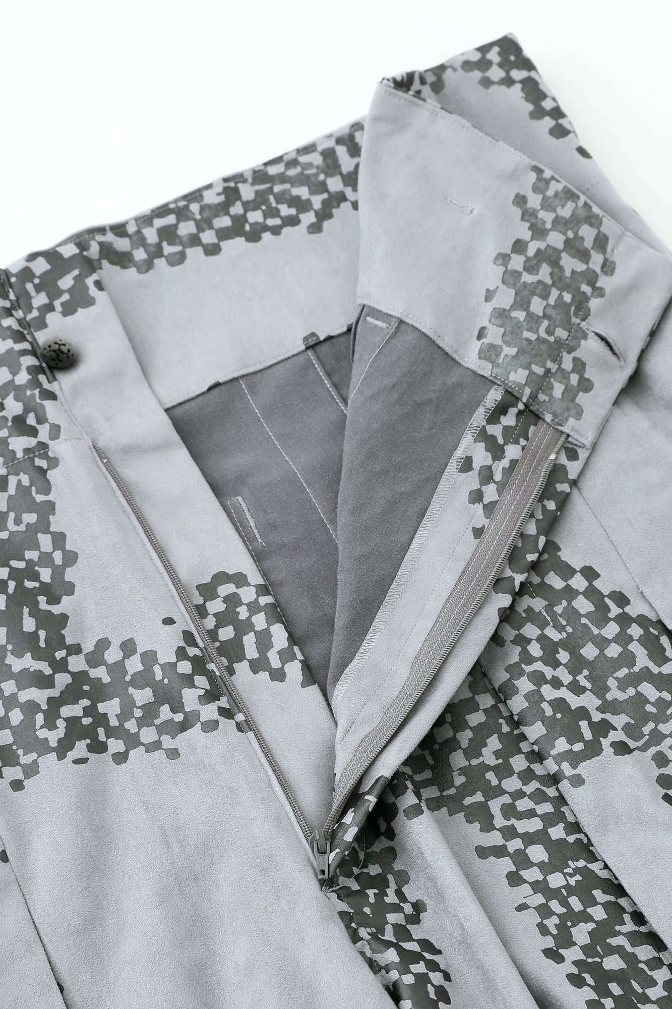 仿麂皮 袴形褲/五花大綁 銀灰色