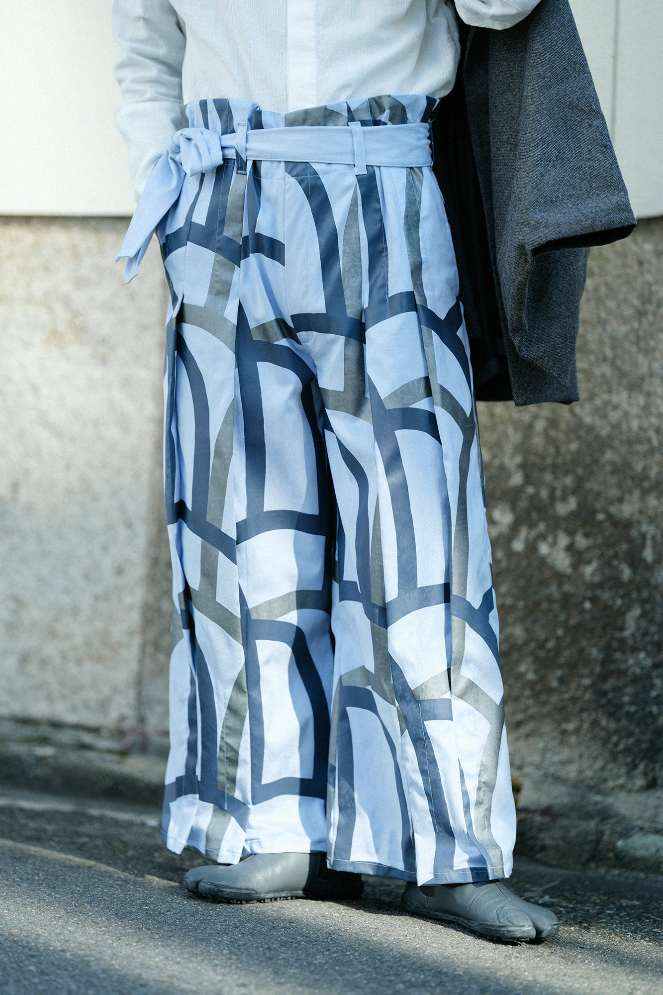 仿麂皮 袴形褲/瀑布 淡水藍色