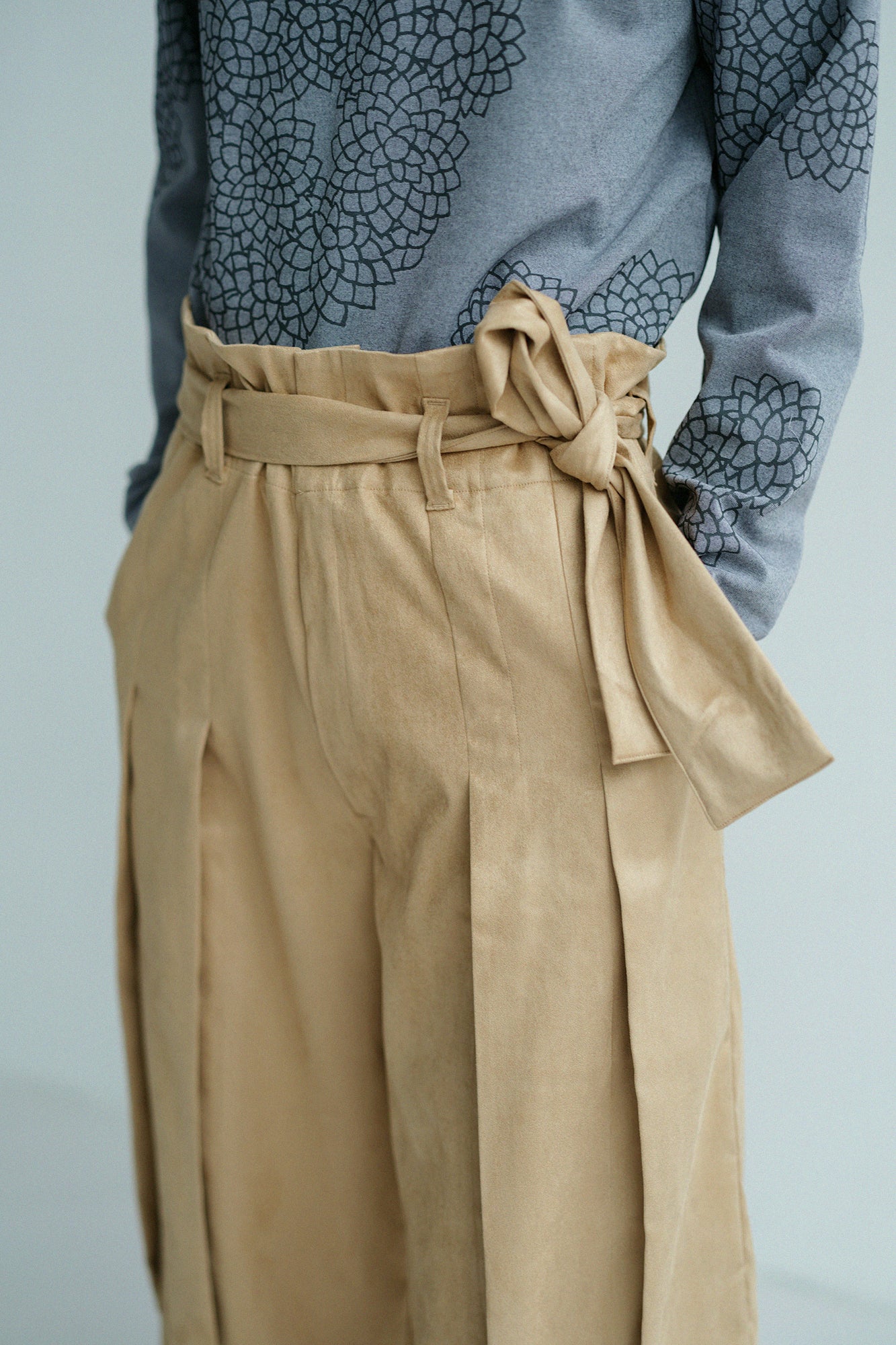 Faux Nubuck Hakama Pants / Yellowish Russet