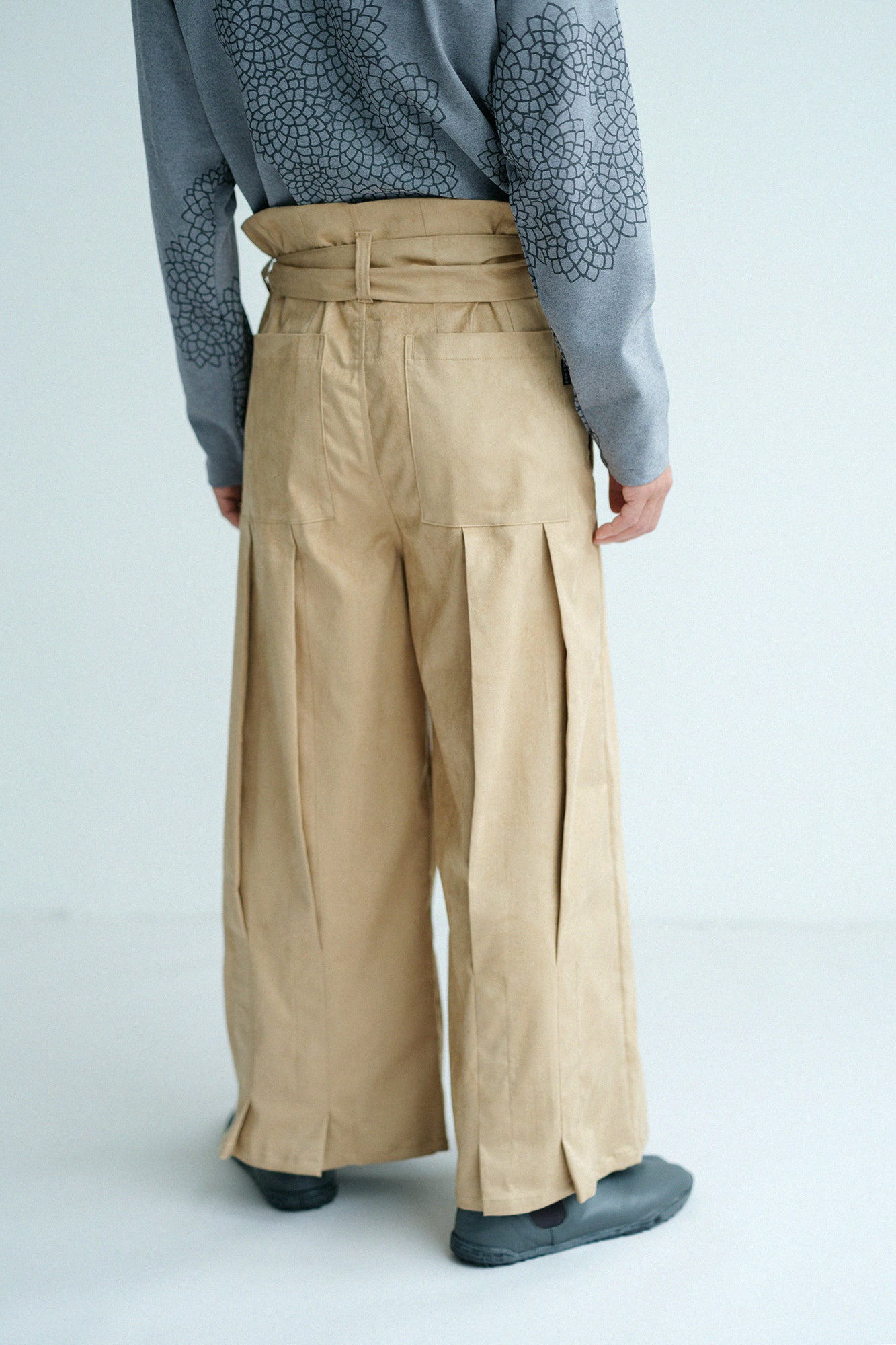 Faux Nubuck Hakama Pants / Yellowish Russet