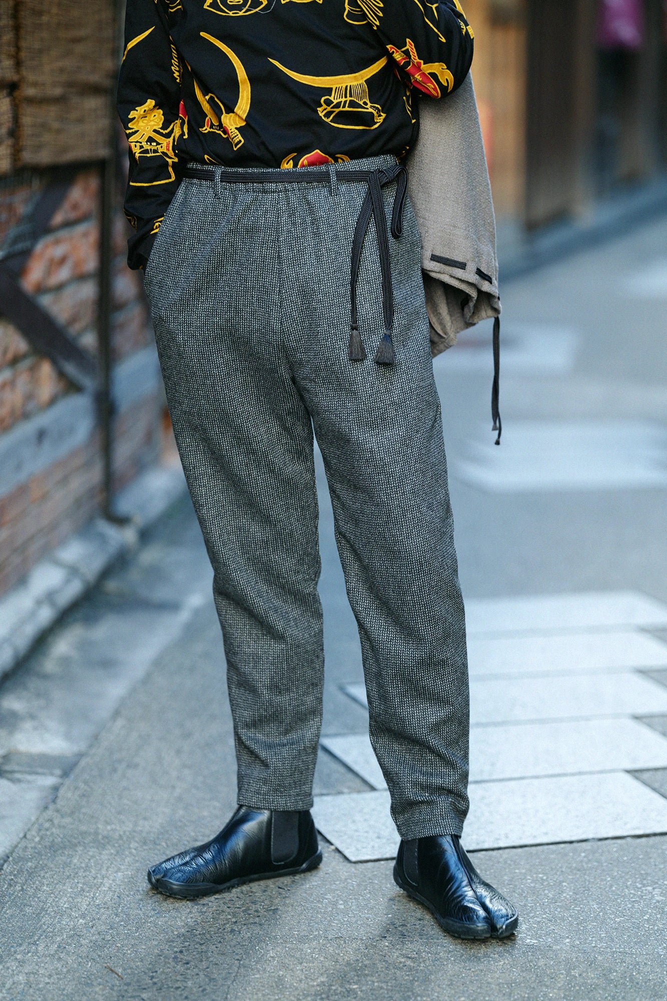 尾州杉綾織 雪袴/消炭杢(けしすみもく)