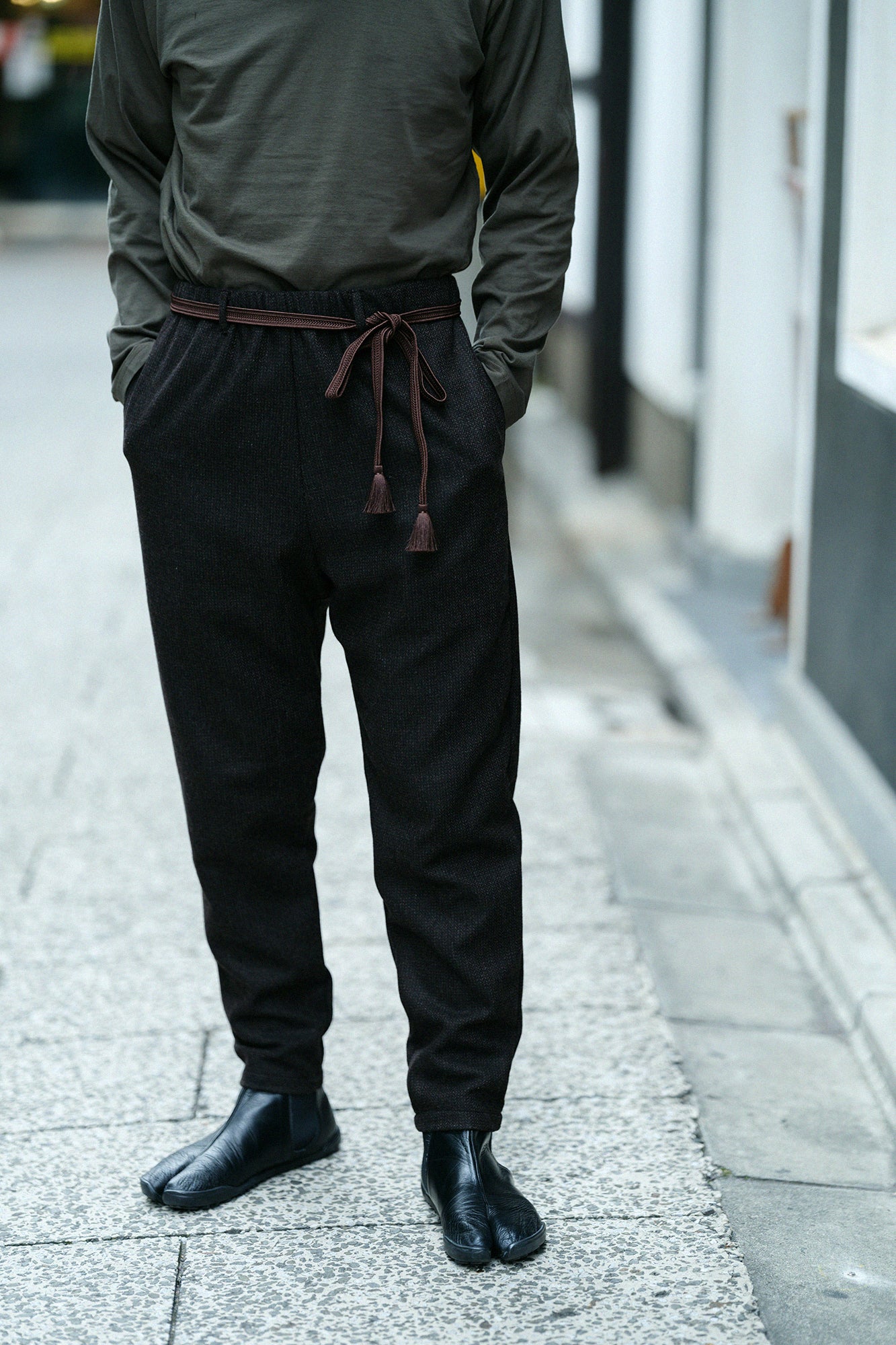 尾州杉綾織 雪袴/棕色