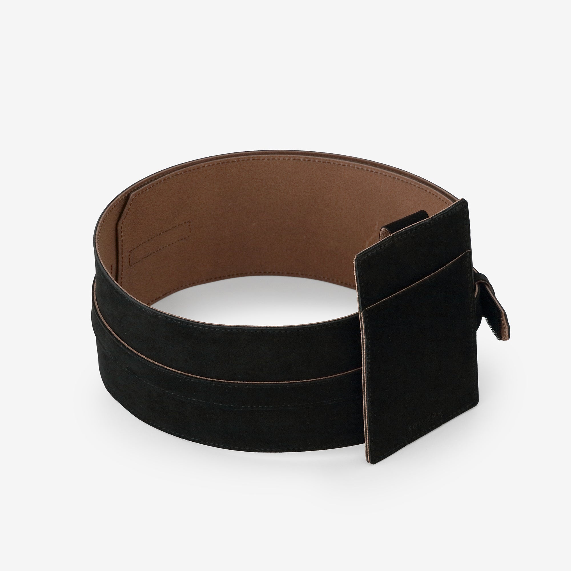 ヌバック 革帯 (かくたい)/濡羽色(ぬればいろ)