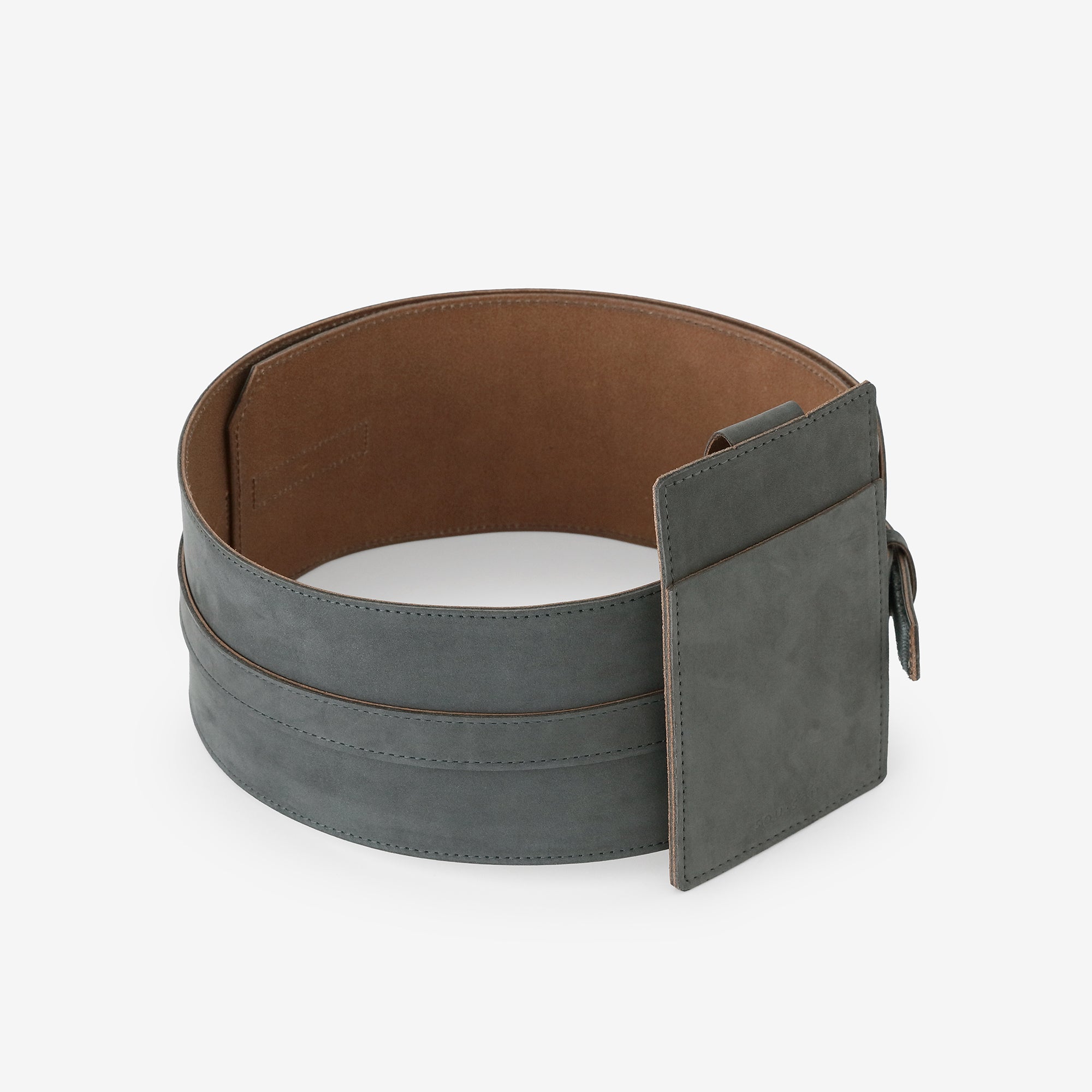 ヌバック 革帯 (かくたい)/鉛色(なまりいろ)