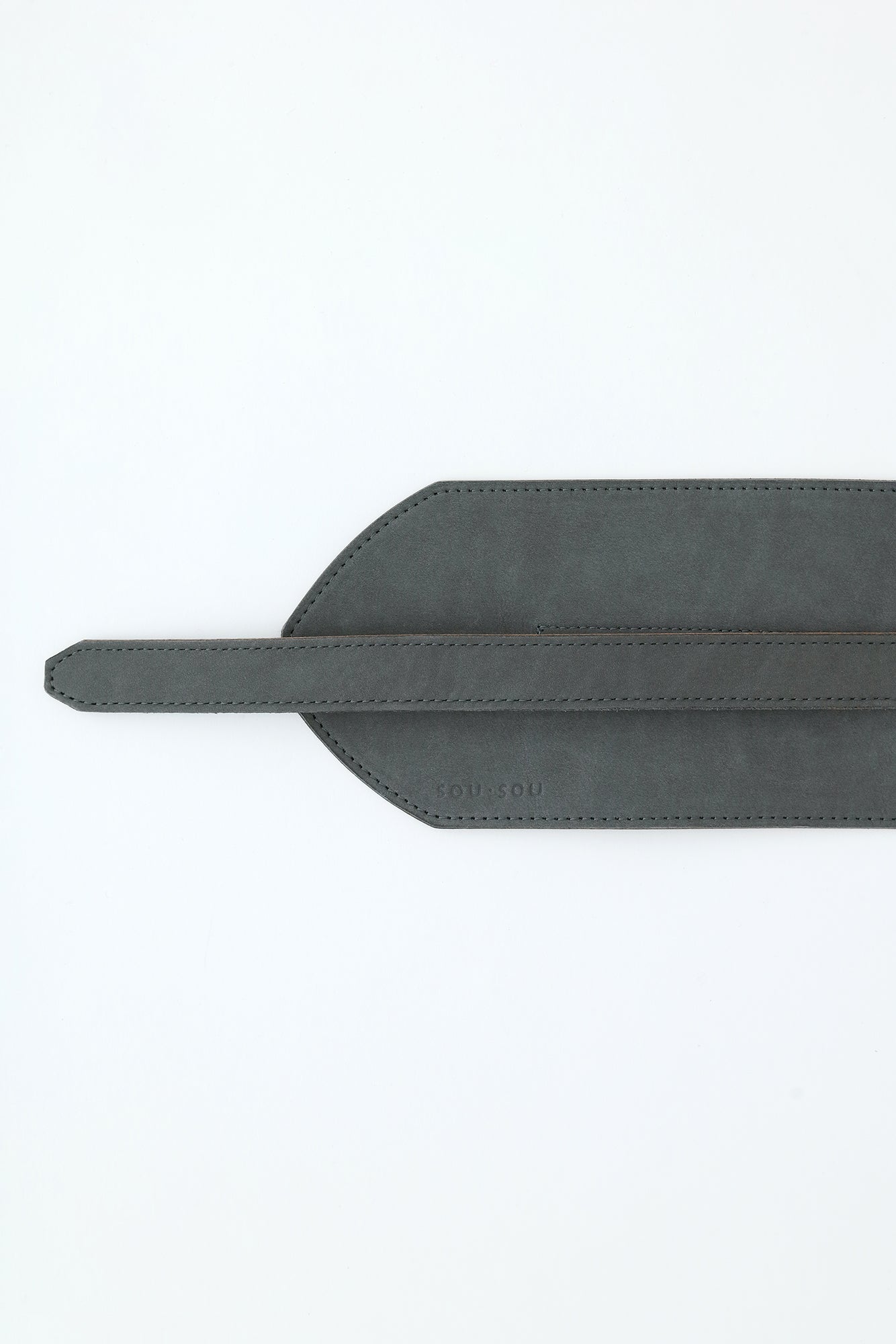 ヌバック 革帯 (かくたい)/鉛色(なまりいろ)