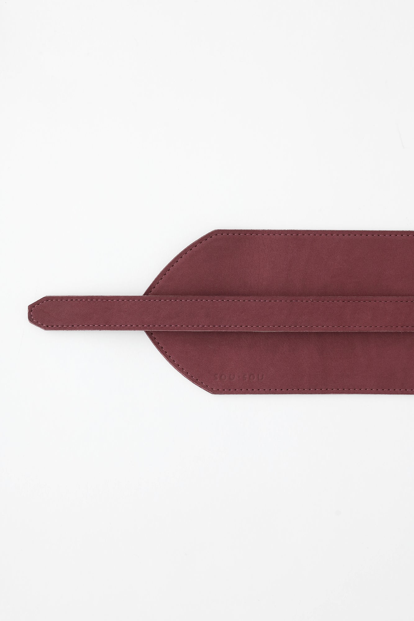 ヌバック 革帯 (かくたい)/臙脂色(えんじいろ)