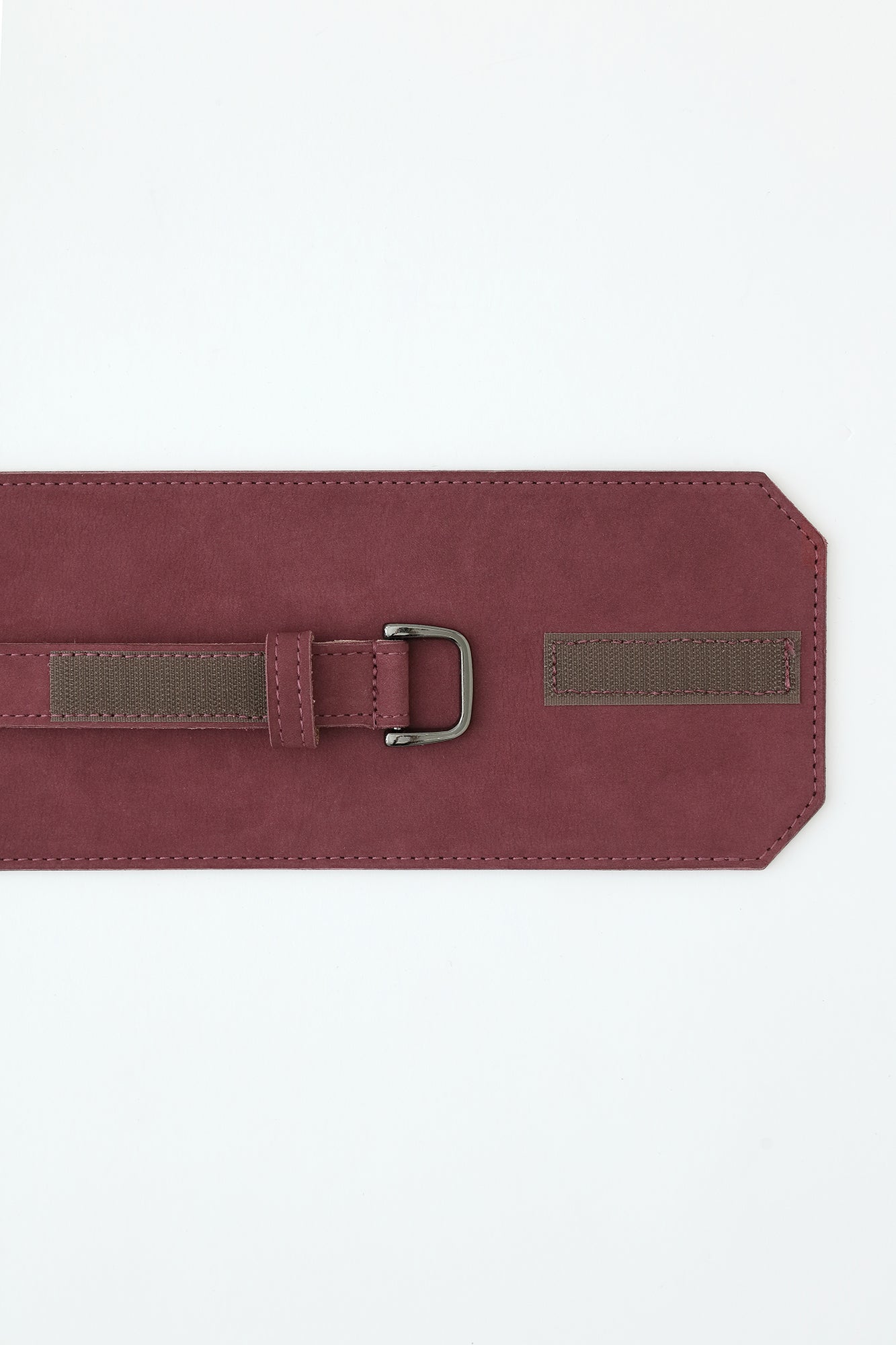 ヌバック 革帯 (かくたい)/臙脂色(えんじいろ)