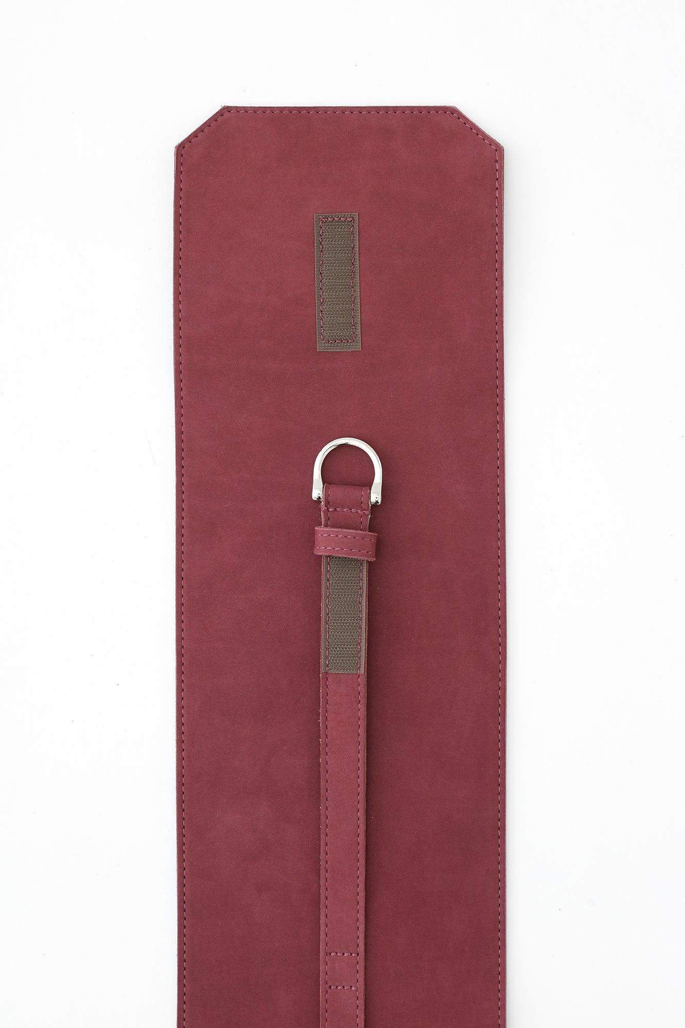 ヌバック 革帯 (かくたい)おみな 長尺(ちょうじゃく)/臙脂色(えんじいろ)