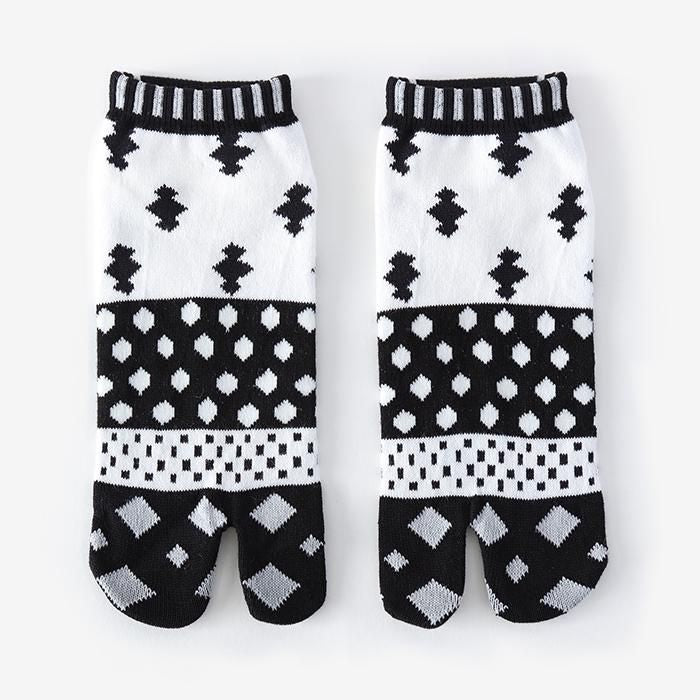 타비양말(Ank 길이)/일반 검은색×흰색 【남・여성용】