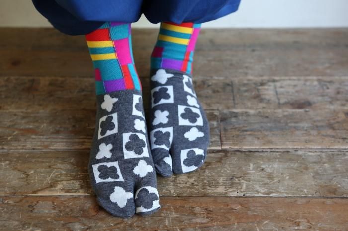 分趾襪(普通長度)/遊樂場 灰色 【男・女性用】