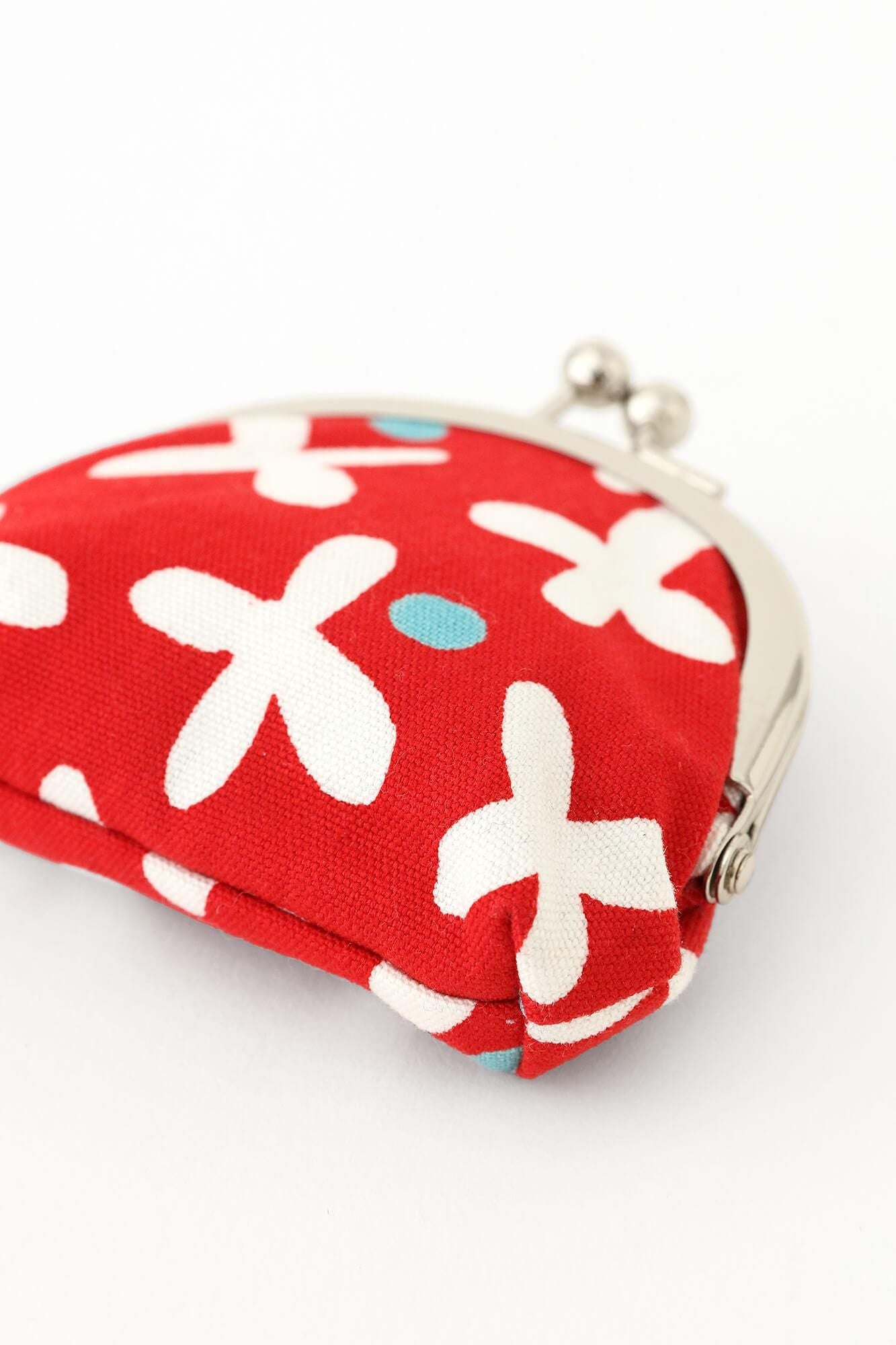 No.12 Soft Canvas Gamaguchi Clasp Purse(Small)/ Suzushiroso Small Red