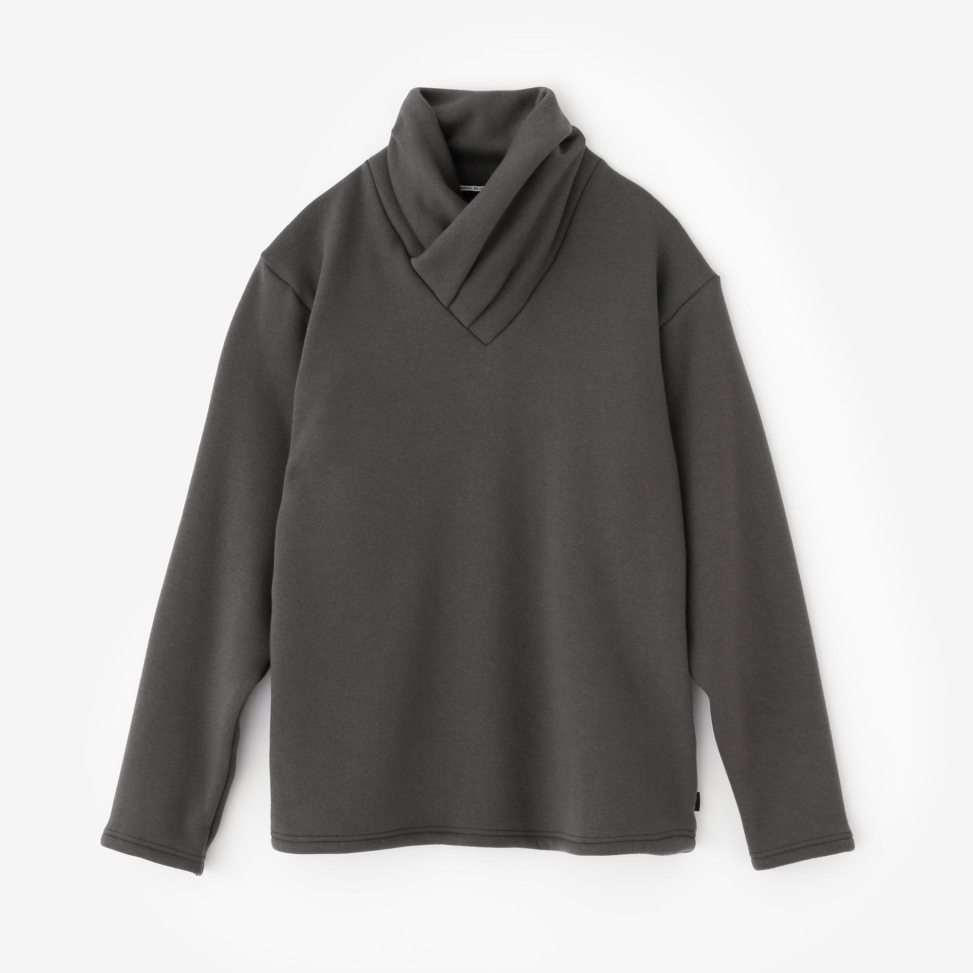 裏仿毛 高領上衣/藤煤竹色