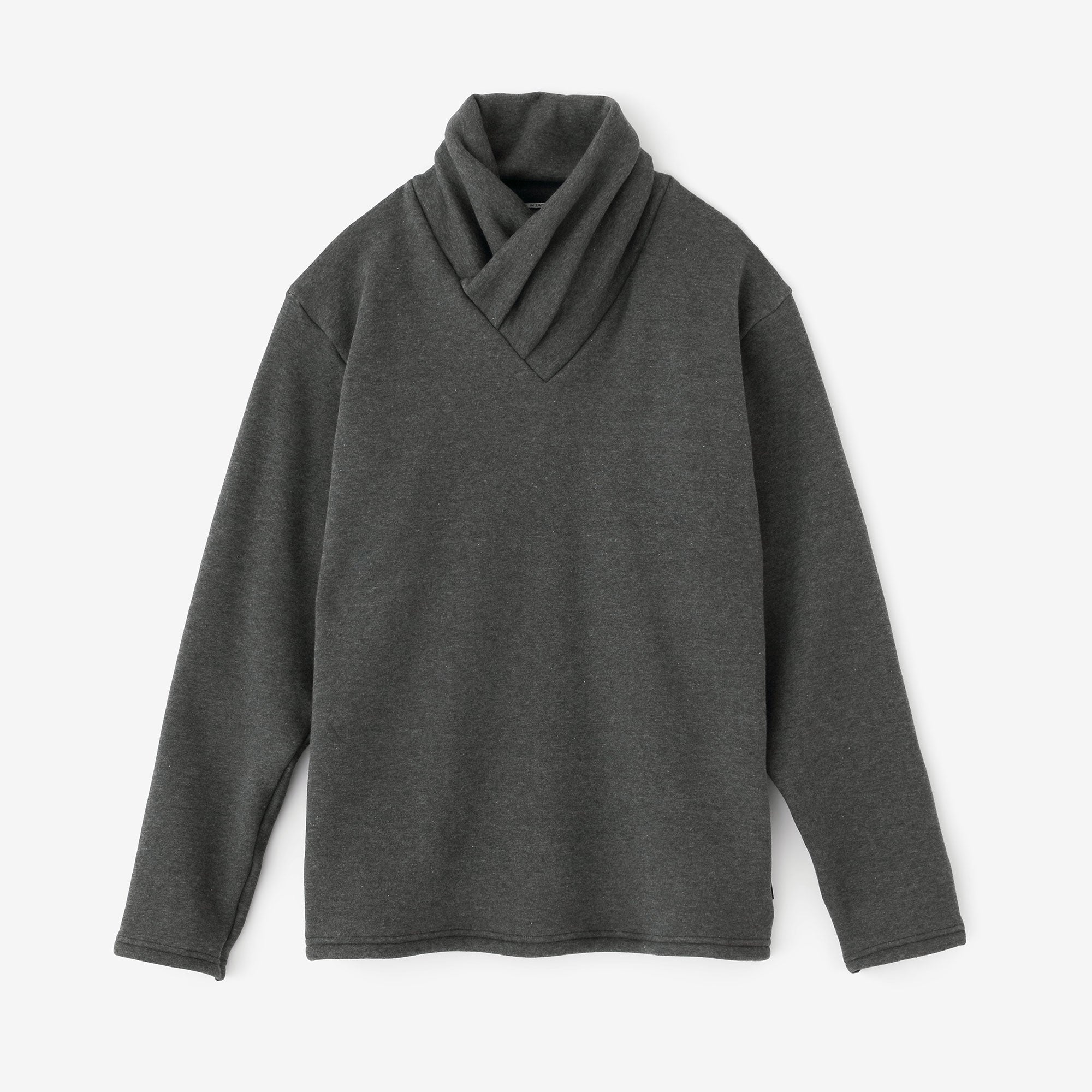 裏仿毛 高領上衣/濃灰