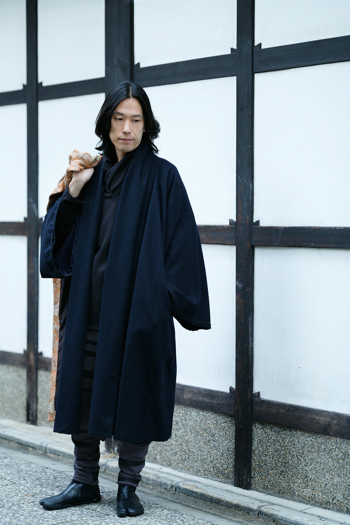 裏ボア 衿巻ジバン/濡羽色(ぬればいろ)